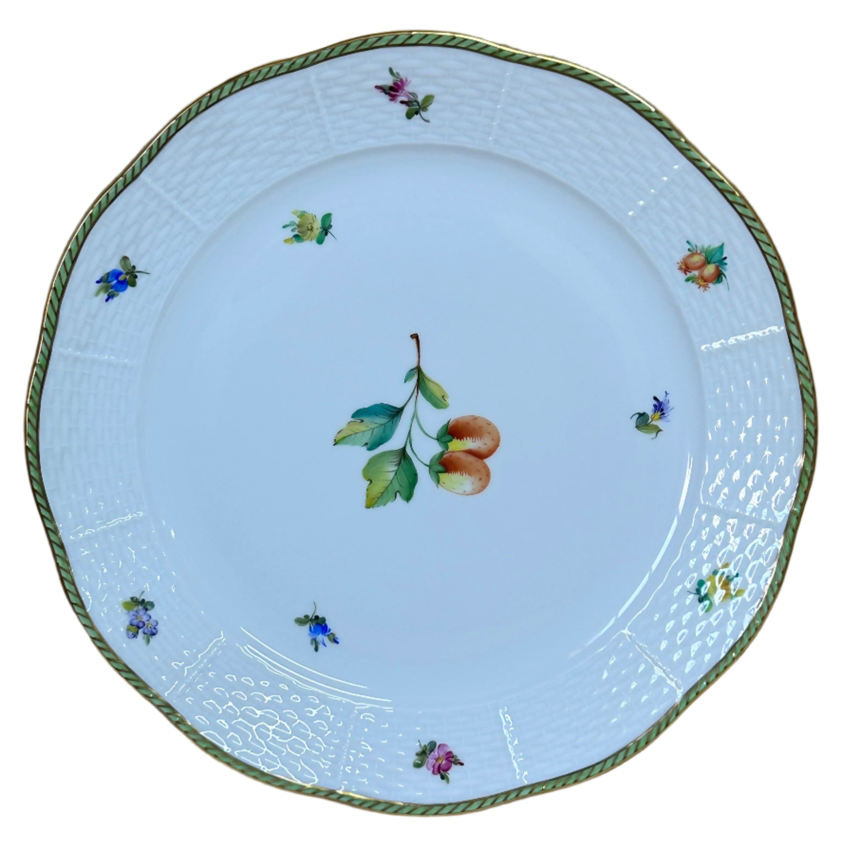 Set of 2 Herend Fruits Sketch Porcelain Dinner Plate 524-0-00/EDF-3