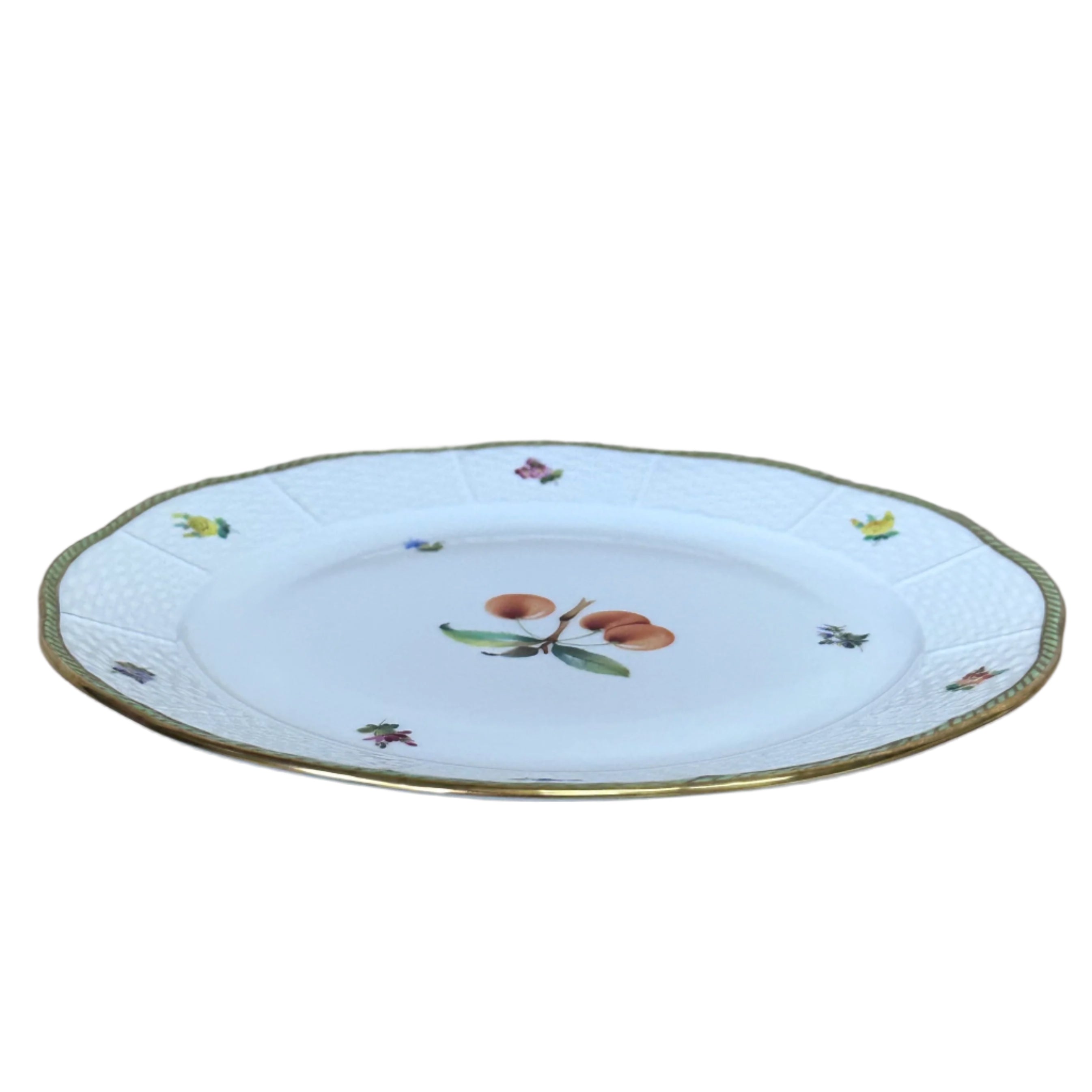 Set of 3 Herend Fruits Sketch Cherry Porcelain Dinner Plate 524-0-00/EDF-1