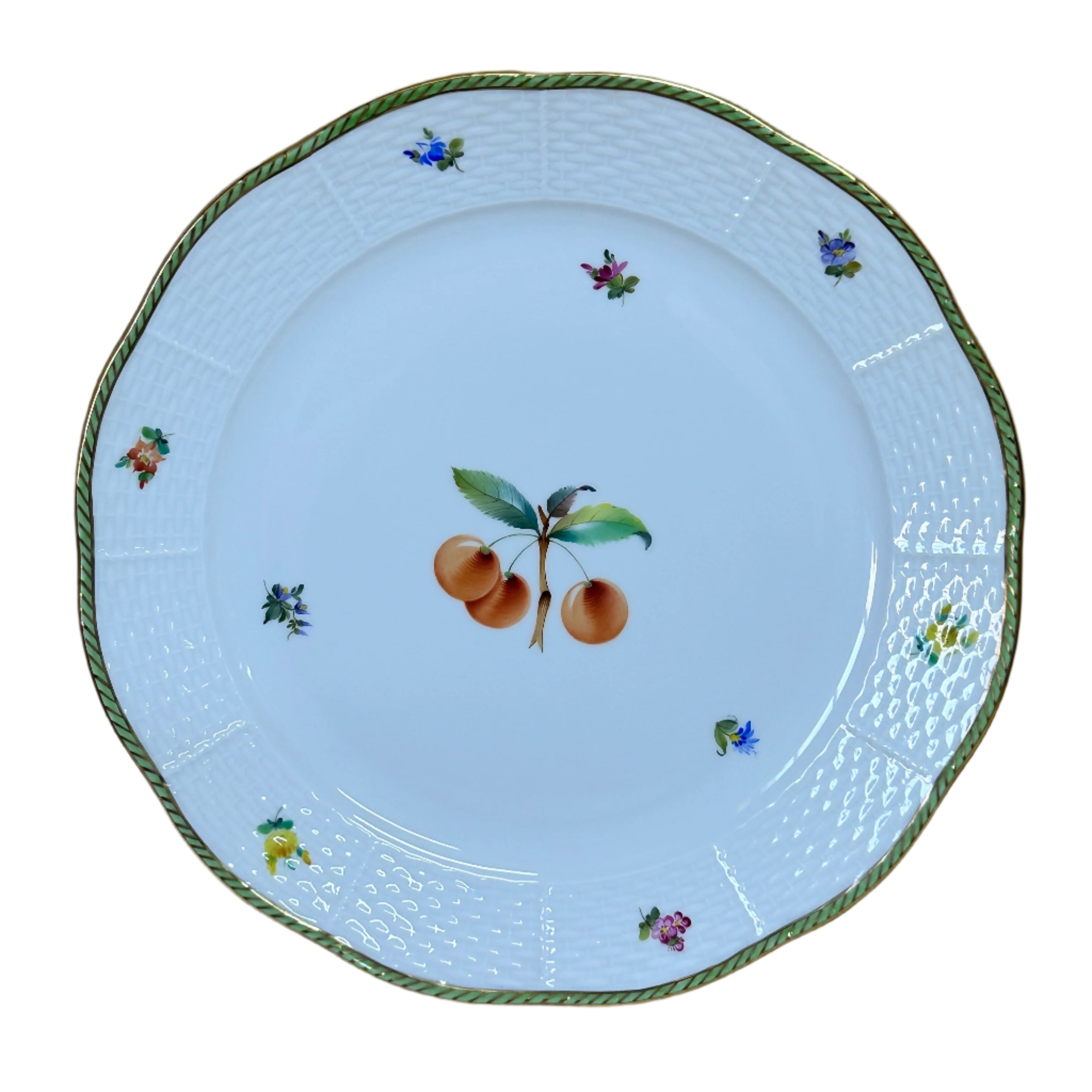 Set of 3 Herend Fruits Sketch Cherry Porcelain Dinner Plate 524-0-00/EDF-1