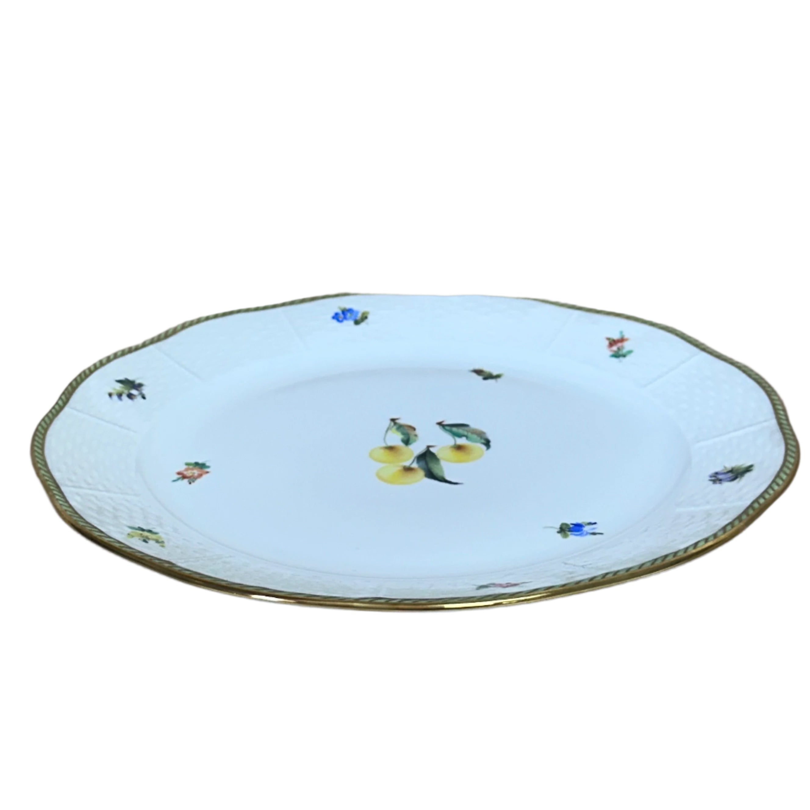 Set of 2 Herend Fruits Sketch Cherry Porcelain Dinner Plate 524-0-00/EDF-5