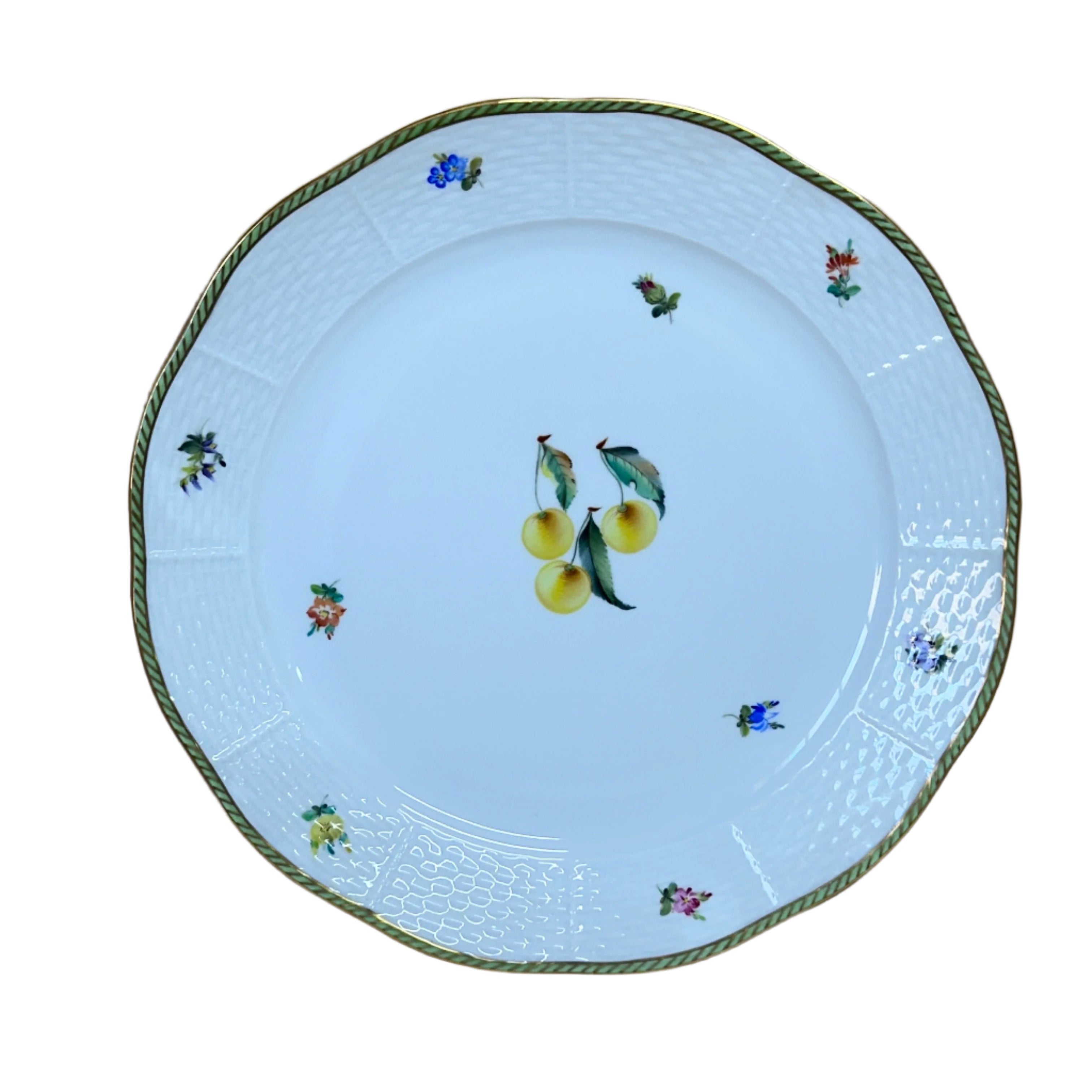 Set of 2 Herend Fruits Sketch Cherry Porcelain Dinner Plate 524-0-00/EDF-5