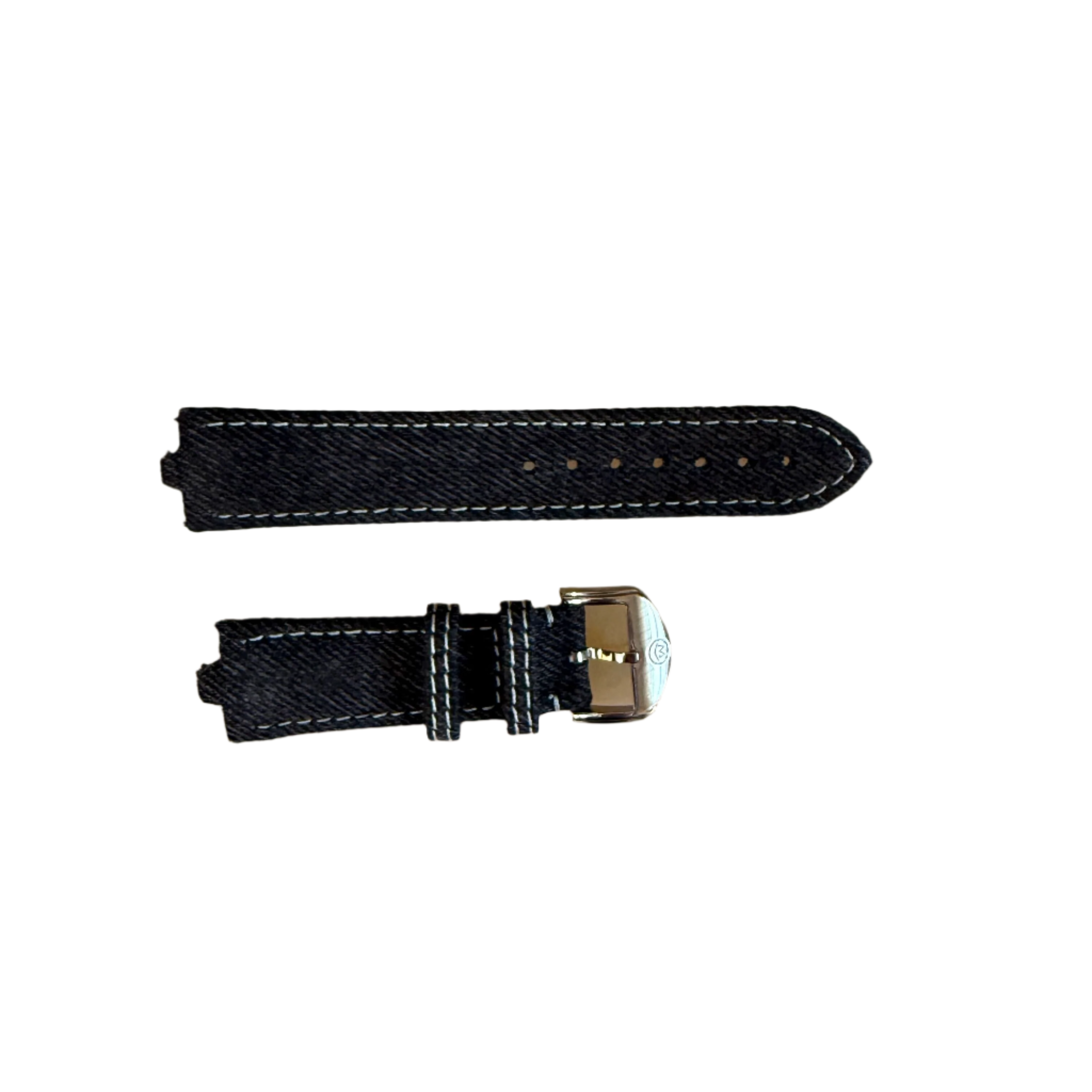 Authentic Movado Black Denim Leather Watch Strap Band 20mm with Buckle 2064