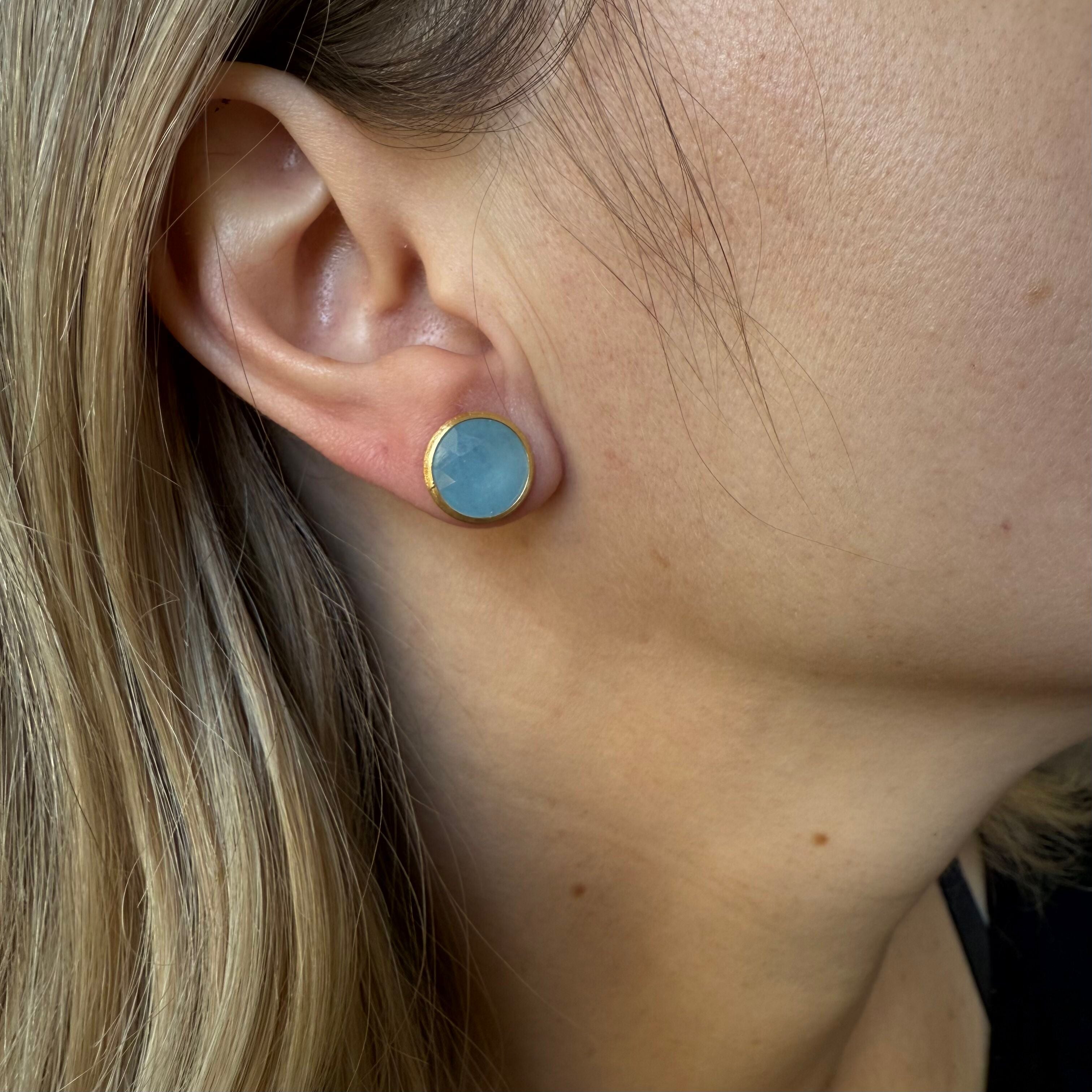 Marco Bicego Jaipur 18K Aquamarine Stud Earrings