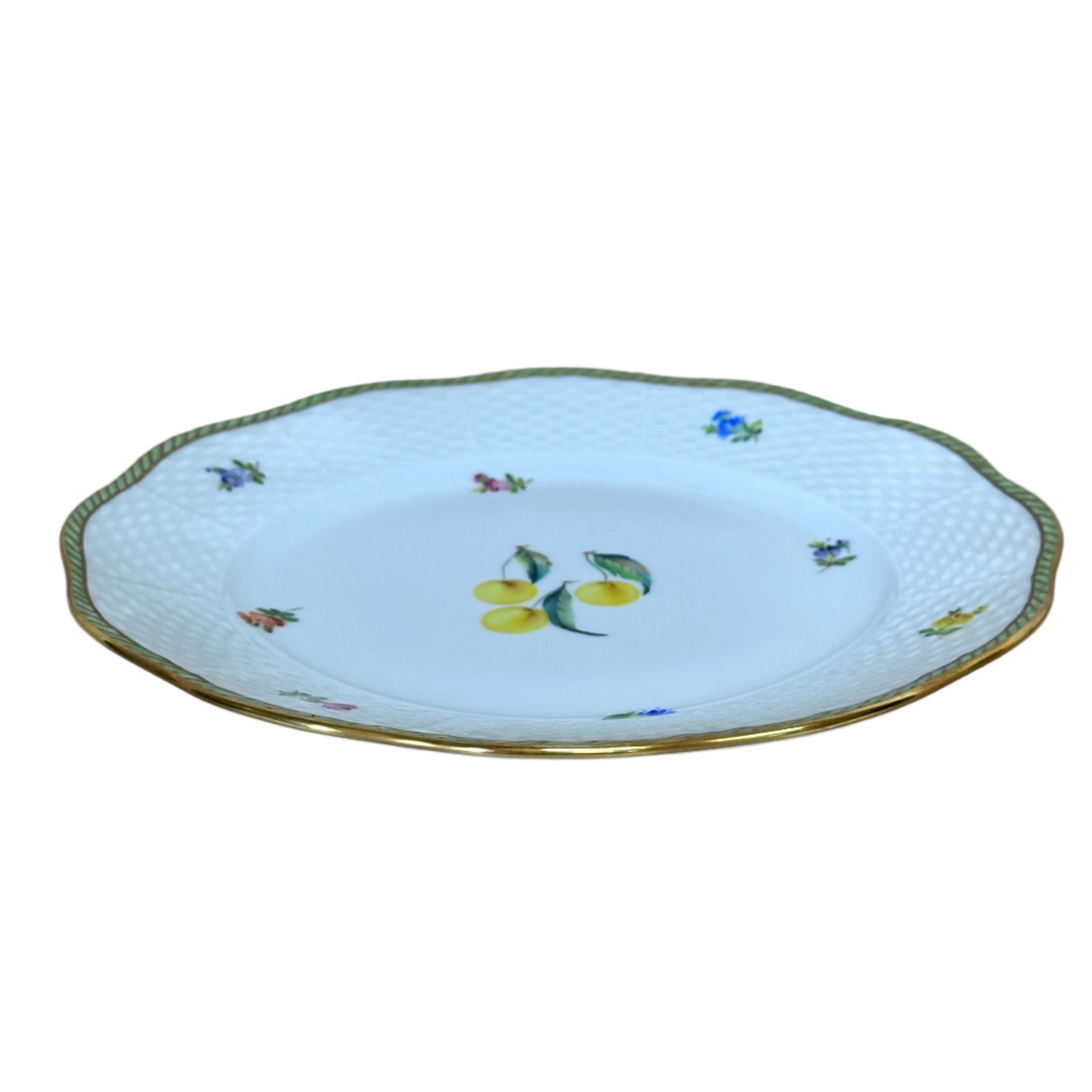 Set of 2 Herend Fruits Sketch Cherry Porcelain Salad Plate 519-0-00/EDF-5