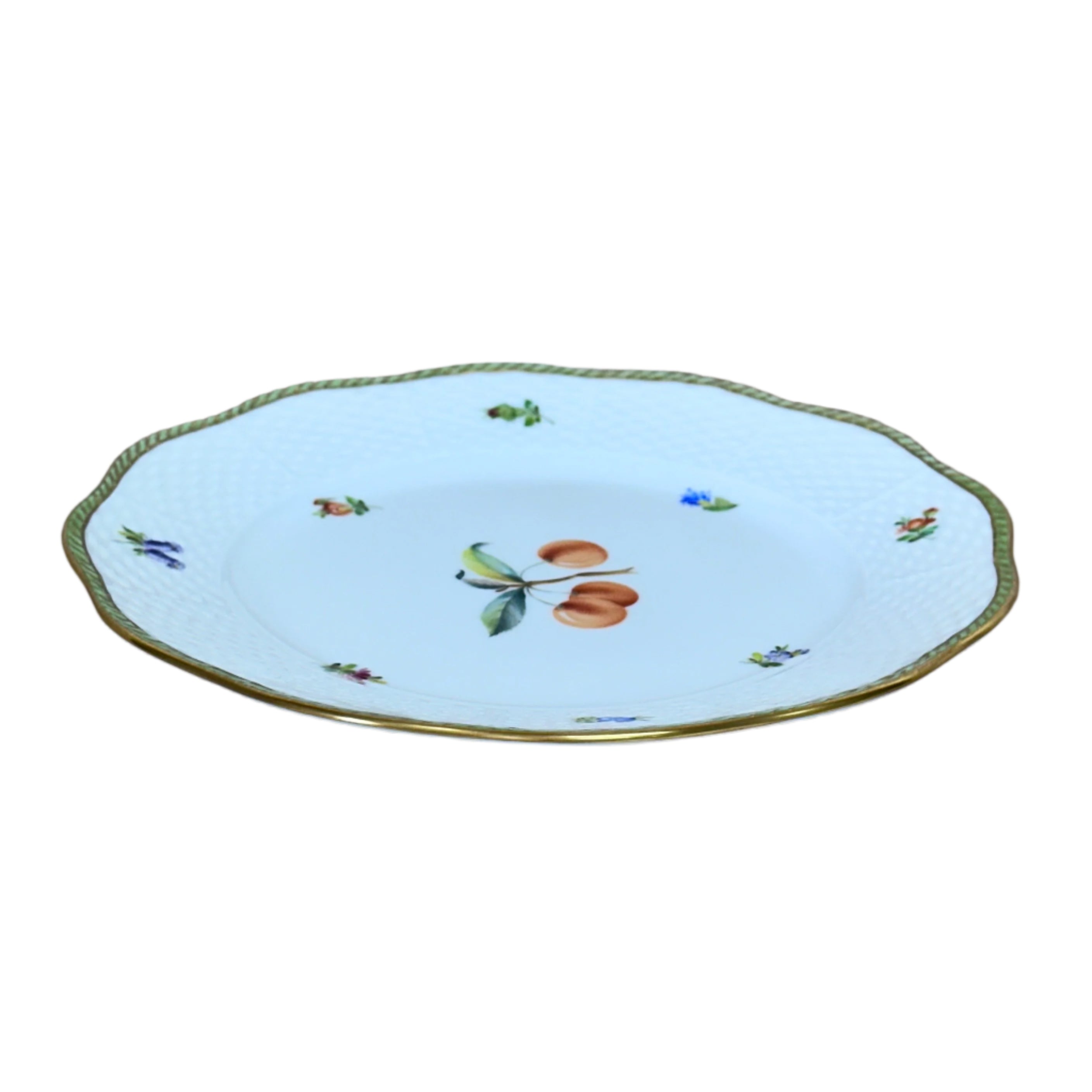 Herend Fruits Sketch Cherry Porcelain Salad Plate 519-0-00/EDF-1