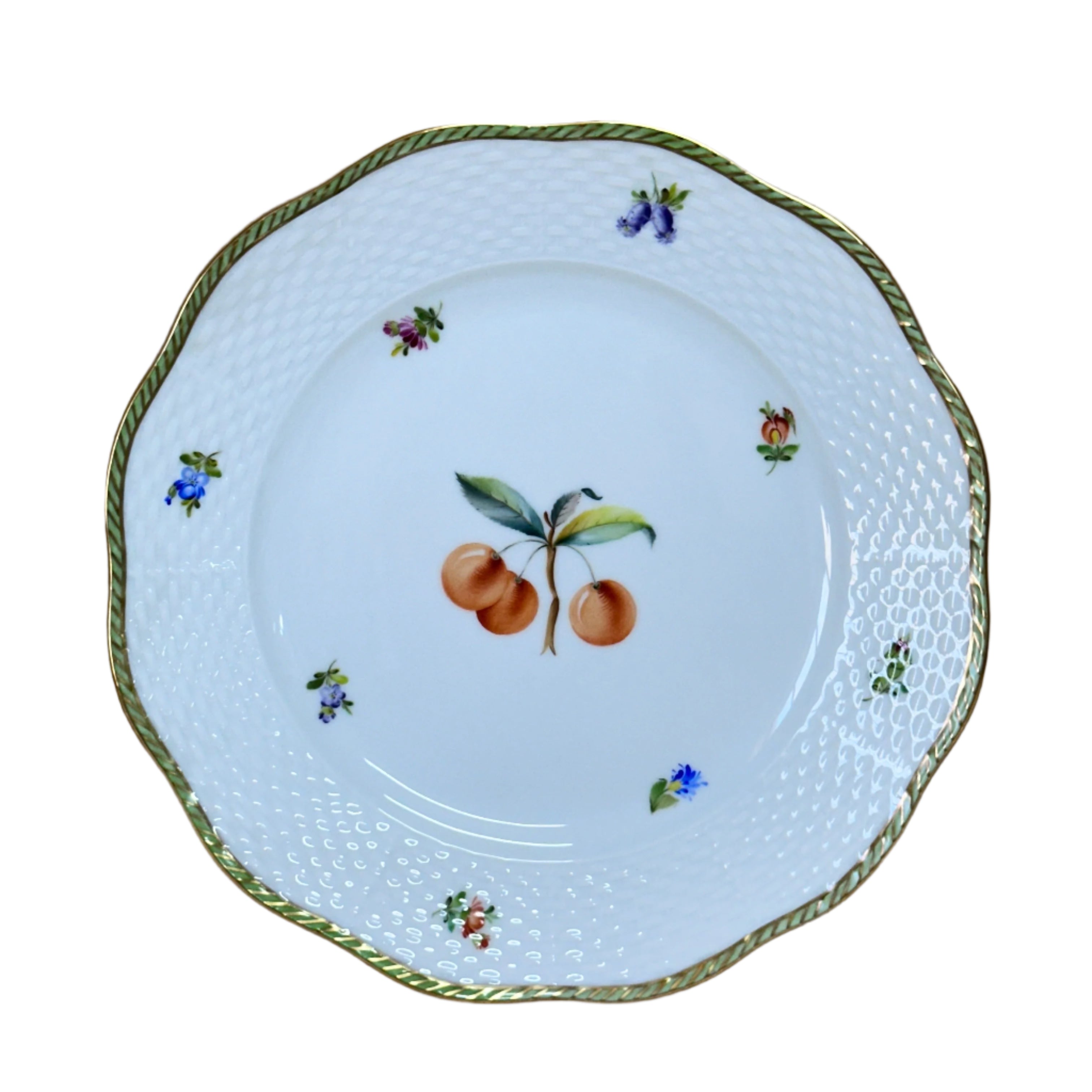 Herend Fruits Sketch Cherry Porcelain Salad Plate 519-0-00/EDF-1