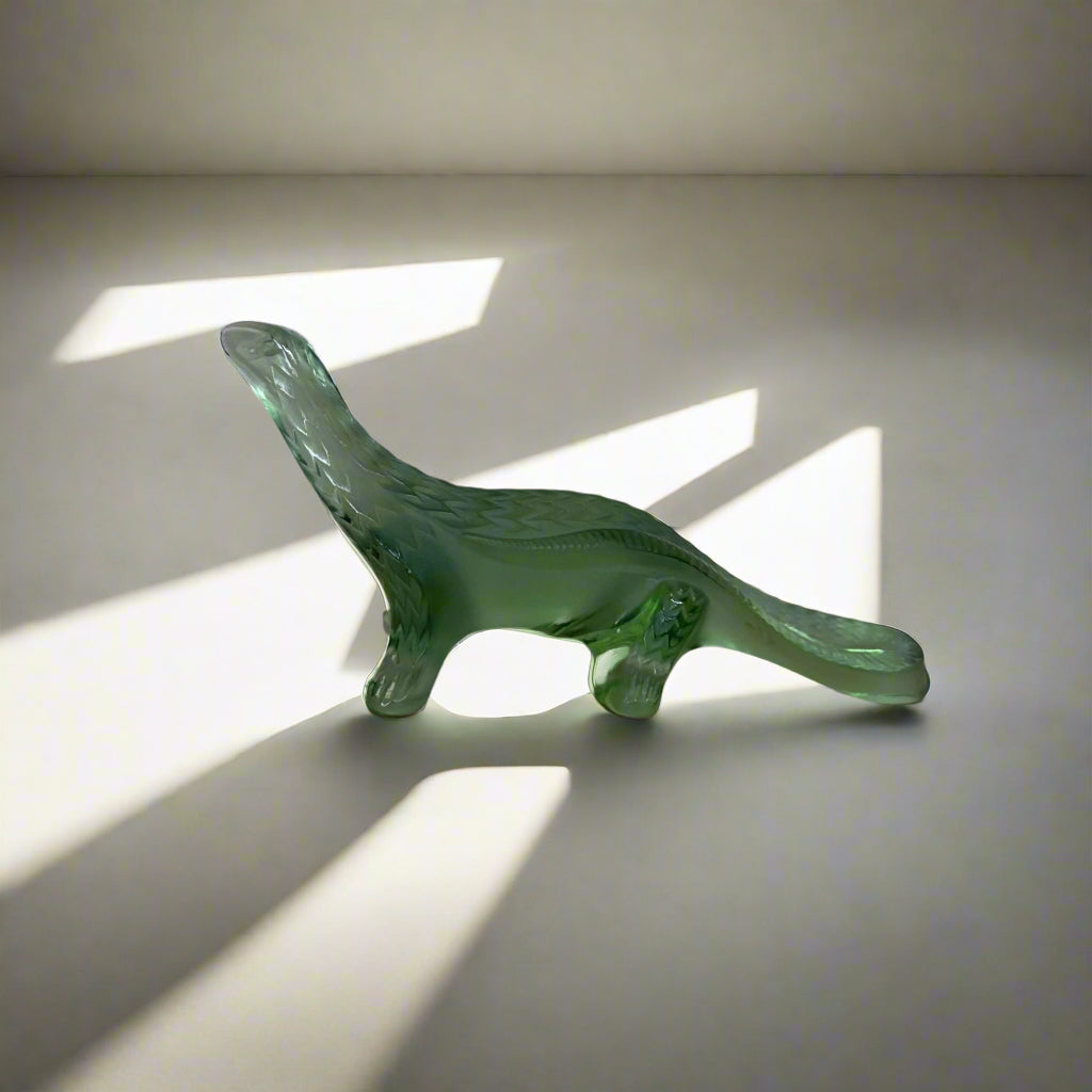 Lalique Crystal Green Lizard Figurine