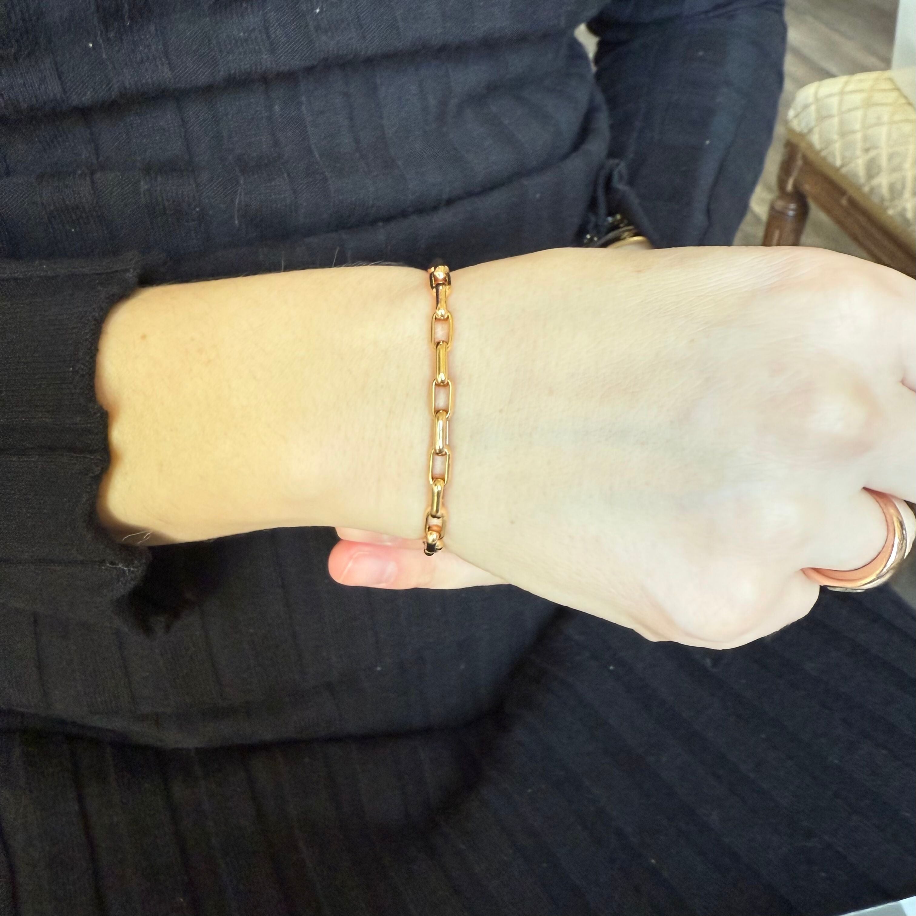Fred 18k Rose Gold Link Cable Medium Model Bracelet