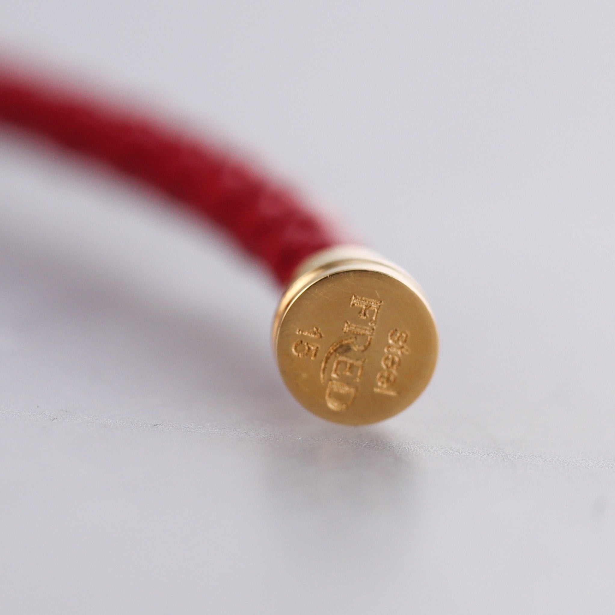 Fred Force 10 Bracelet Red Leather Cable Small Size QA-117