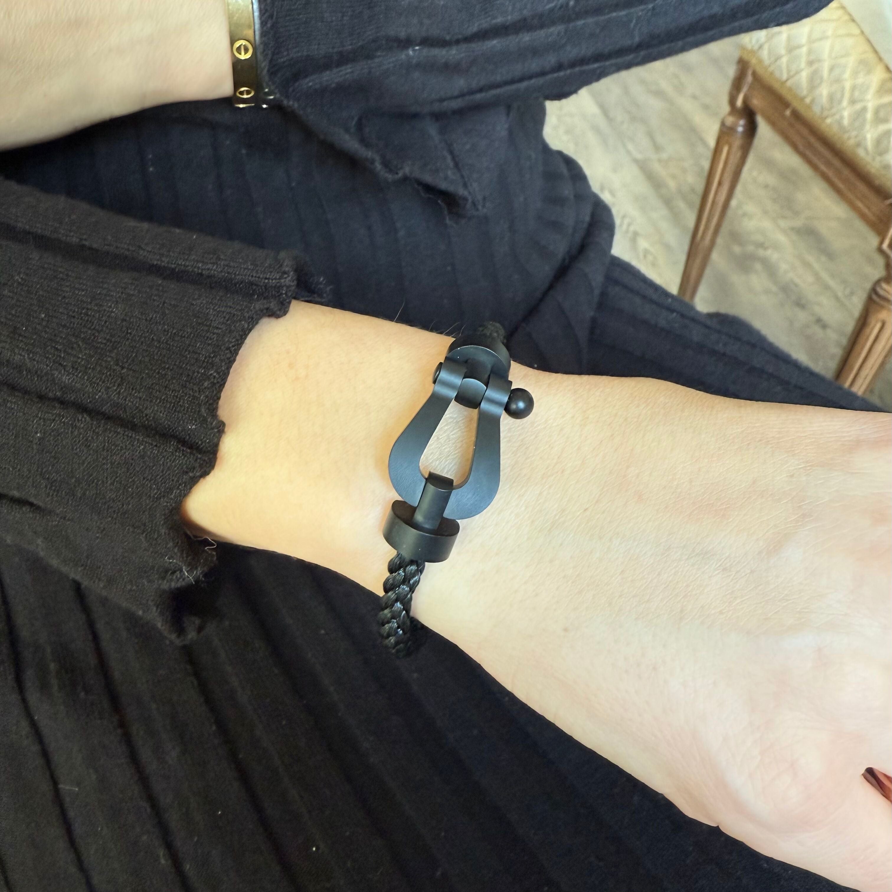 Fred Force 10 Black Cord w Titanium Buckle Bracelet