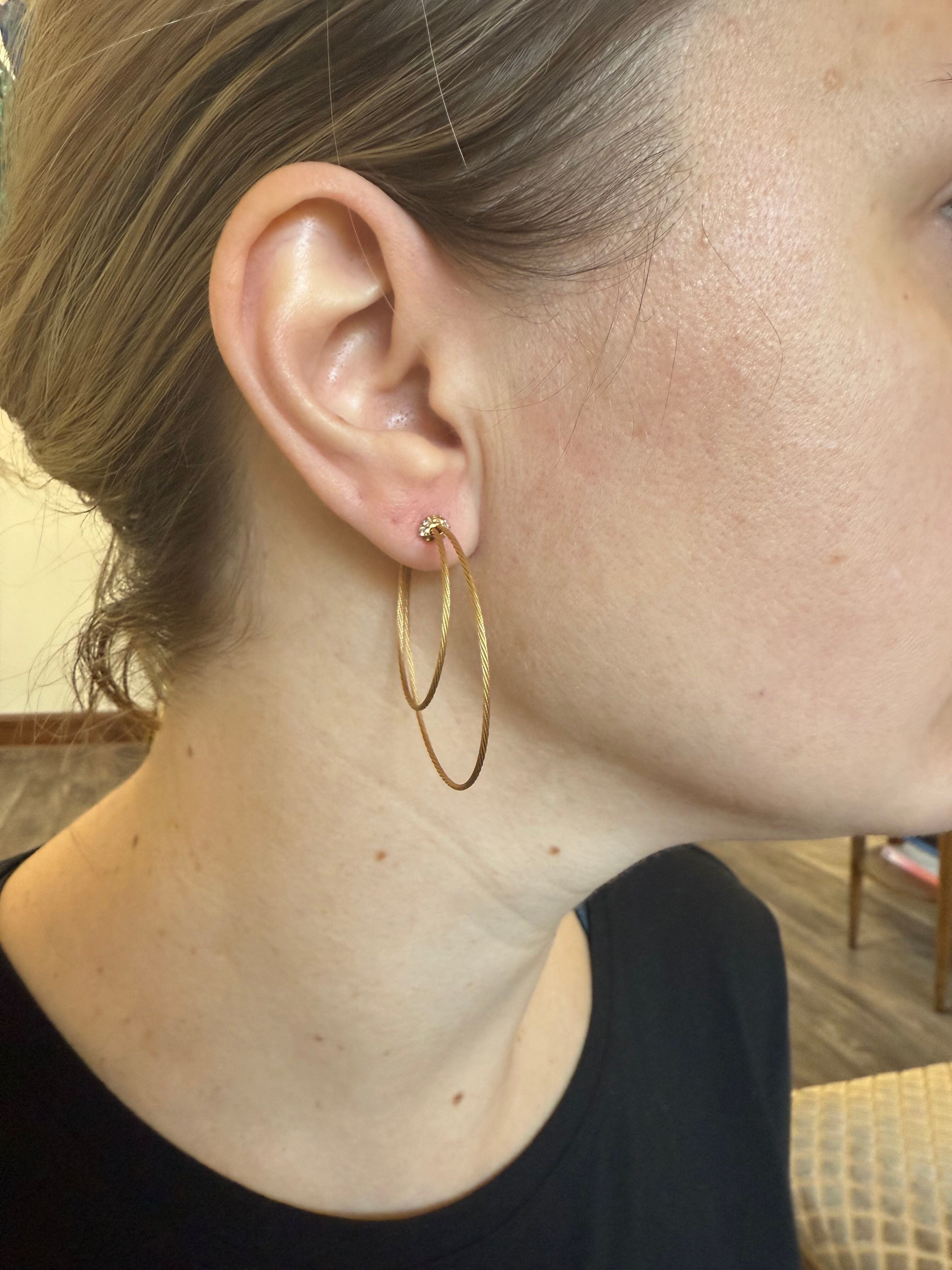 Paul Morelli Double Unity Hoop 18k Diamond Earrings