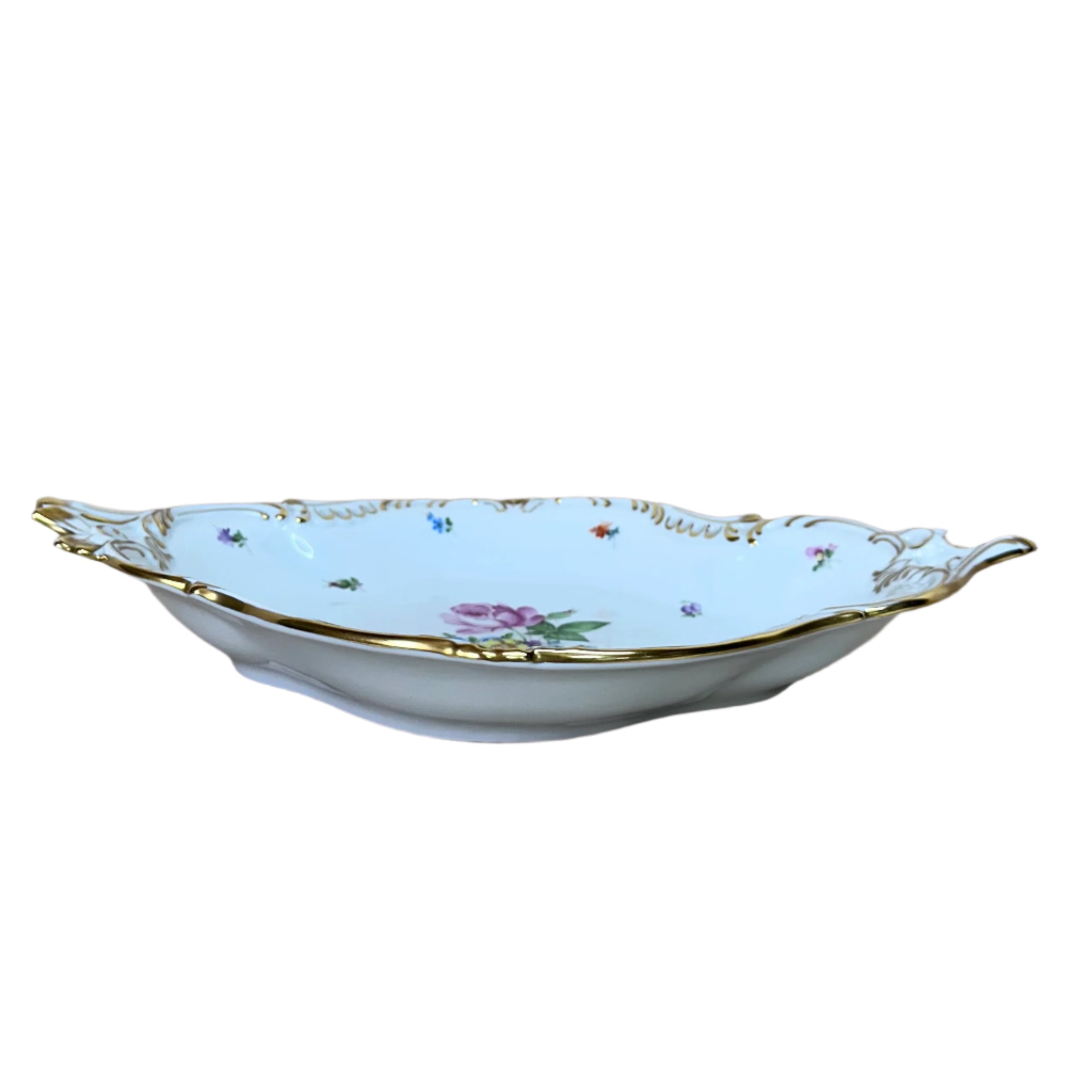 Herend Saxonian Bouquet Porcelain Rococo Dish 7515/BS