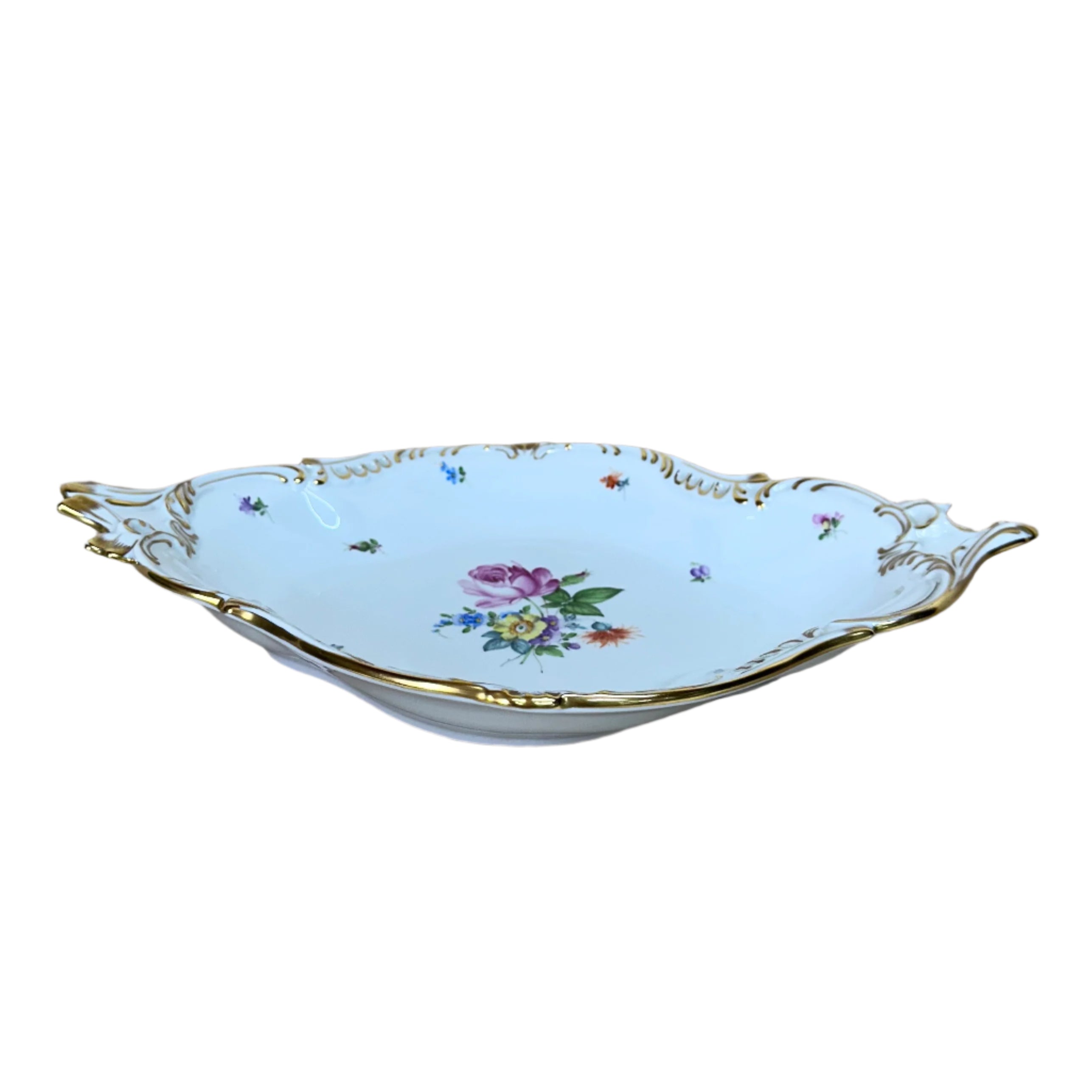 Herend Saxonian Bouquet Porcelain Rococo Dish 7515/BS
