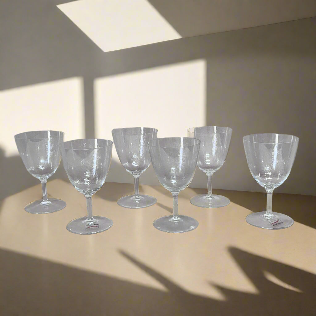 Nason & Moretti Murano Water Glass Clear & Swirl Set of 6