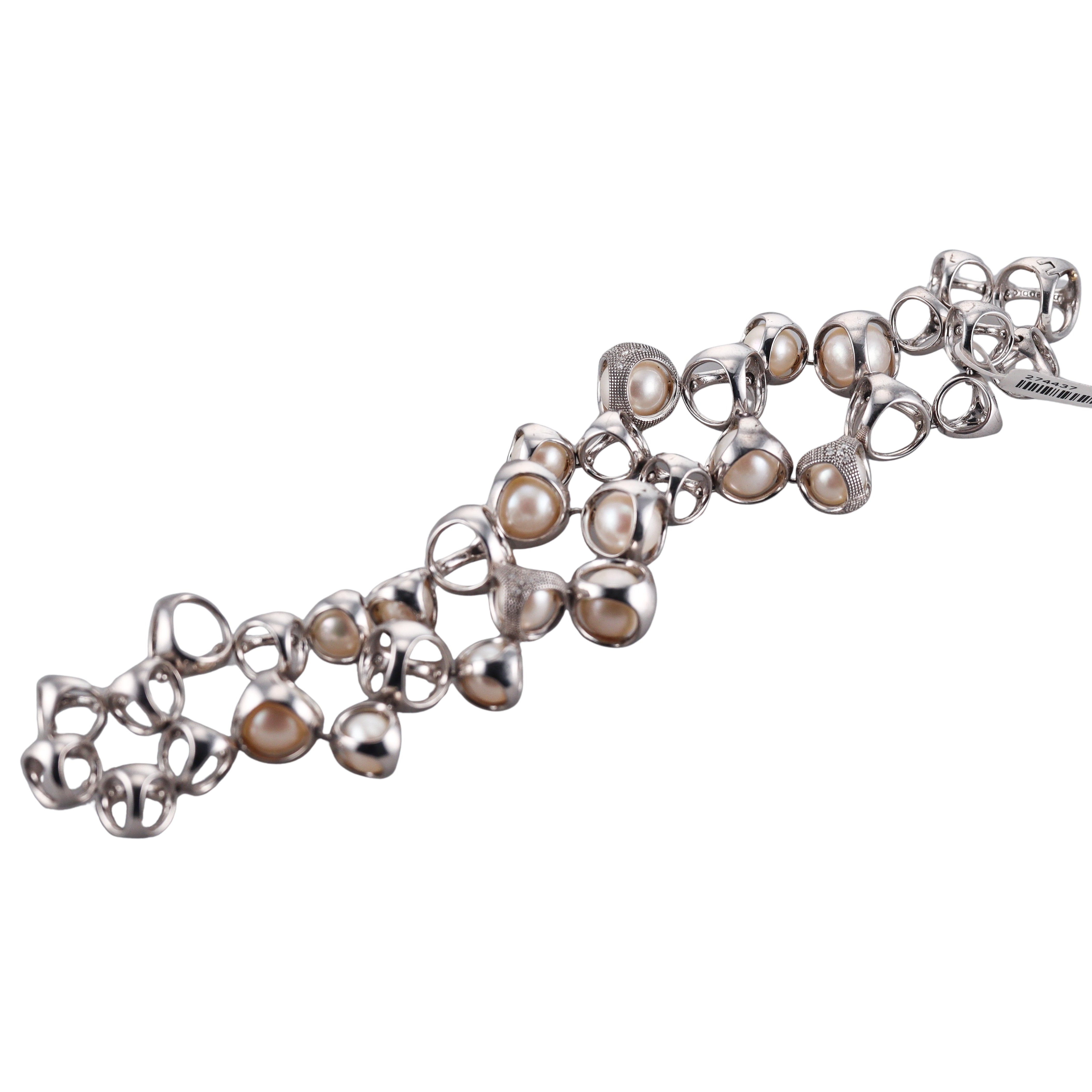 Di Modolo Icona Sterling Silver Pearl Diamond Bracelet