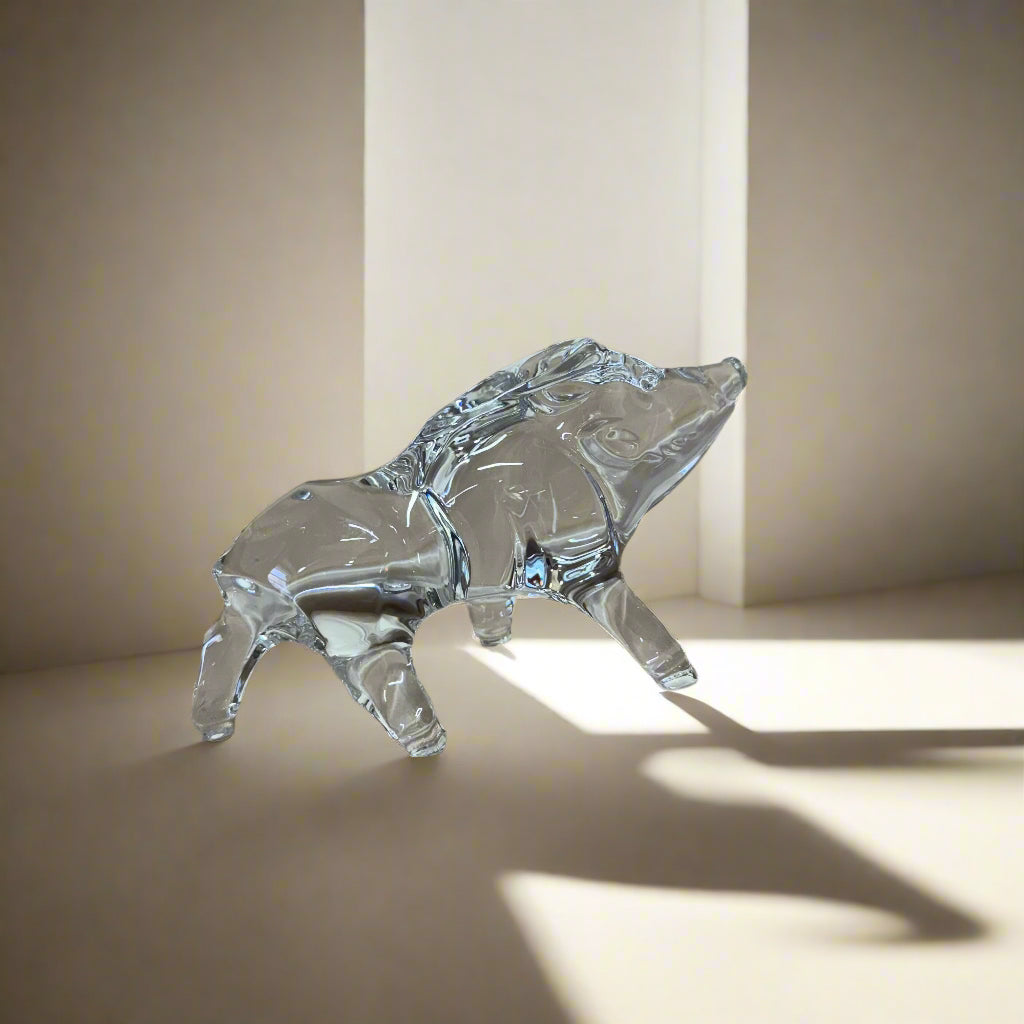 Baccarat Zodiac Crystal Clear Boar Figurine 2812399
