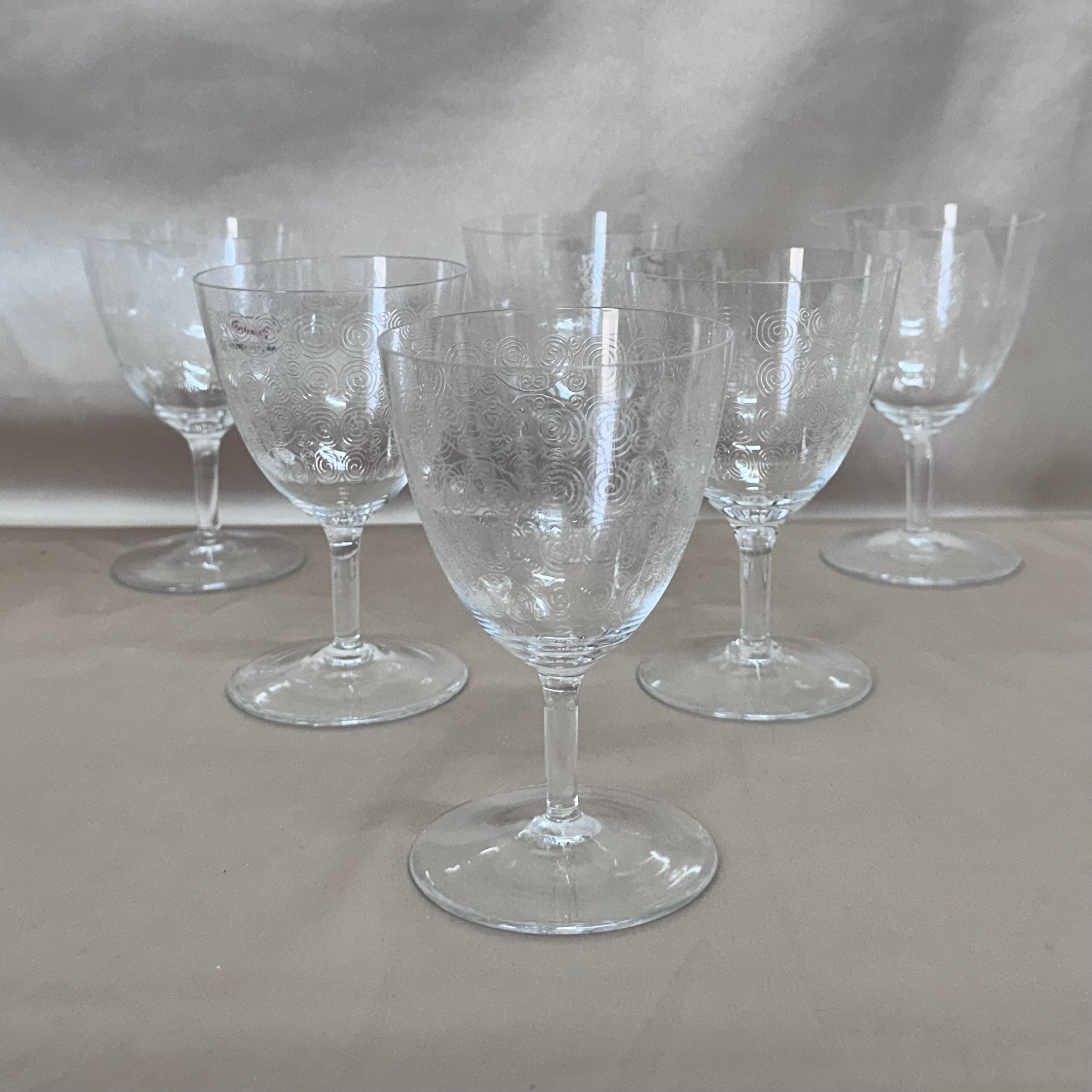 Nason & Moretti Murano Water Glass Clear & Swirl Set of 6