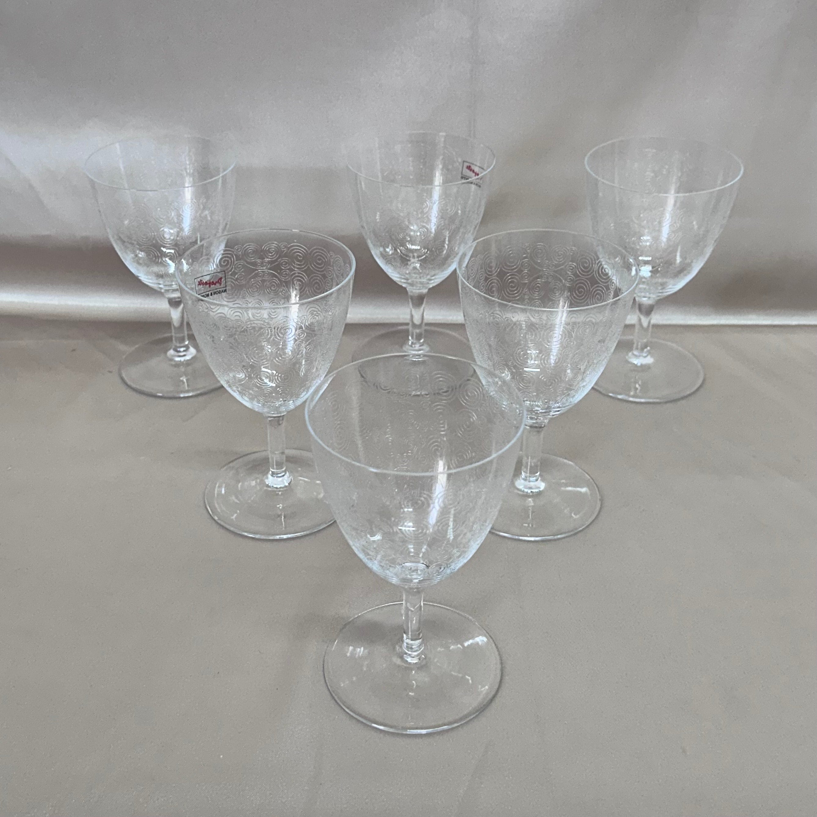 Nason & Moretti Murano Water Glass Clear & Swirl Set of 6