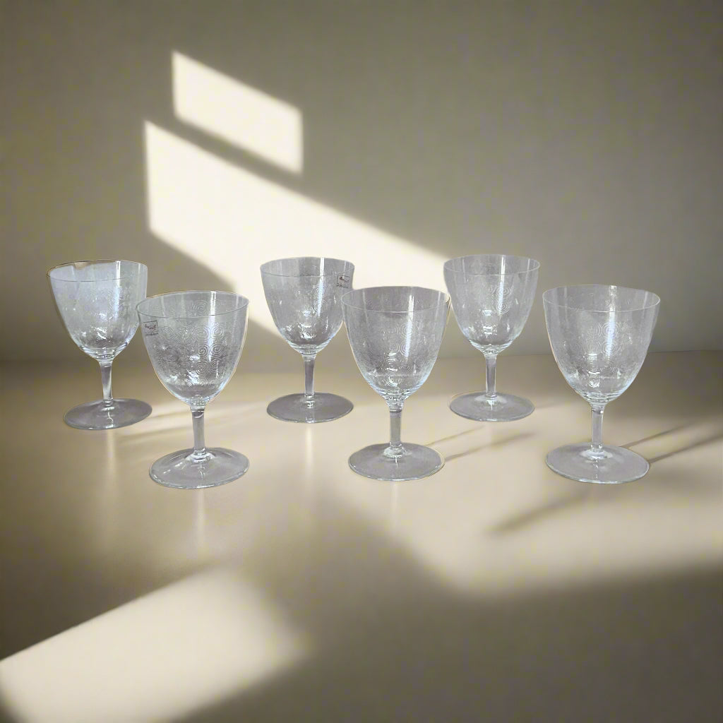 Nason & Moretti Murano Water Glass Clear & Swirl Set of 6