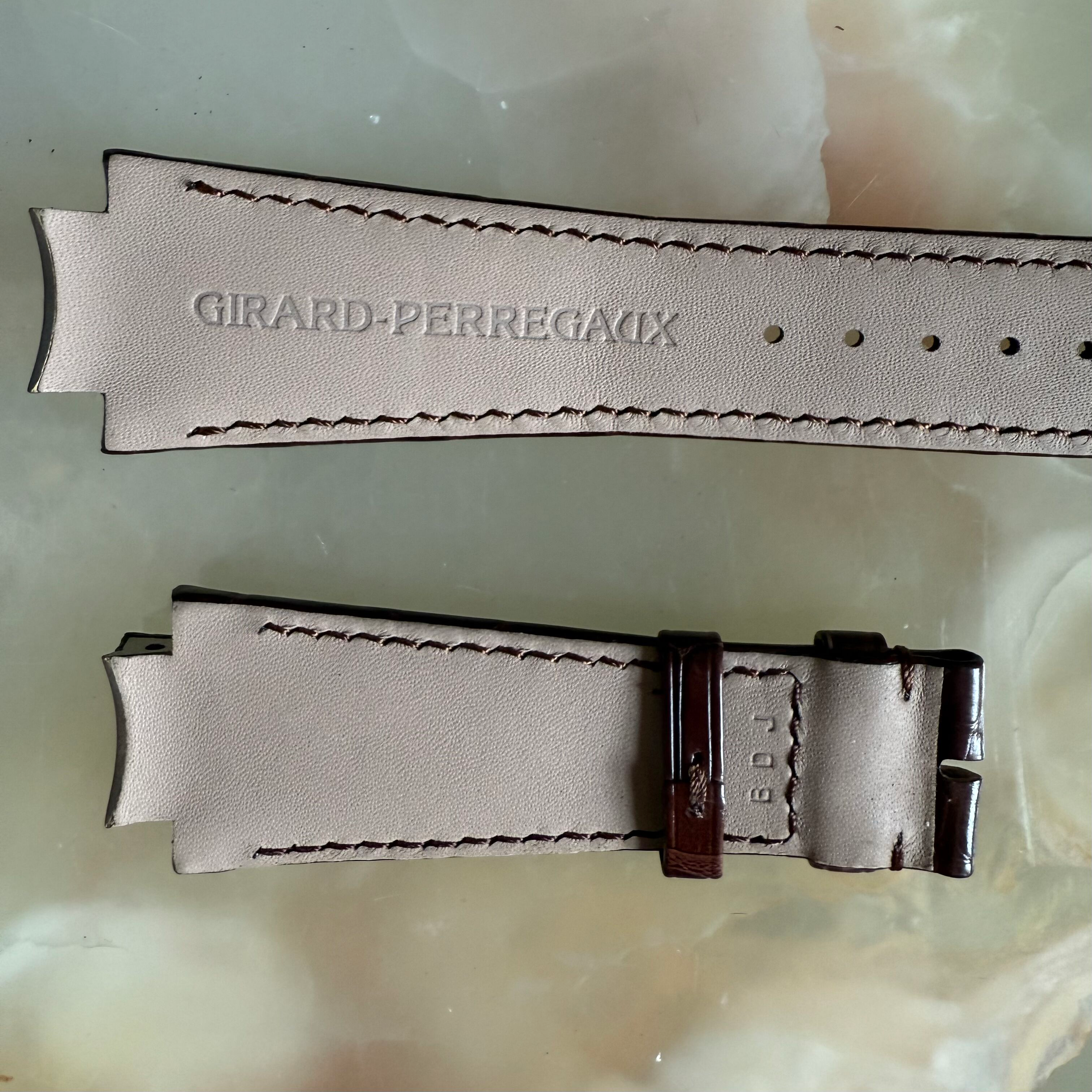 Authentic Girard Perregaux Laureato Brown Crocodile Watch Strap Band 25mm