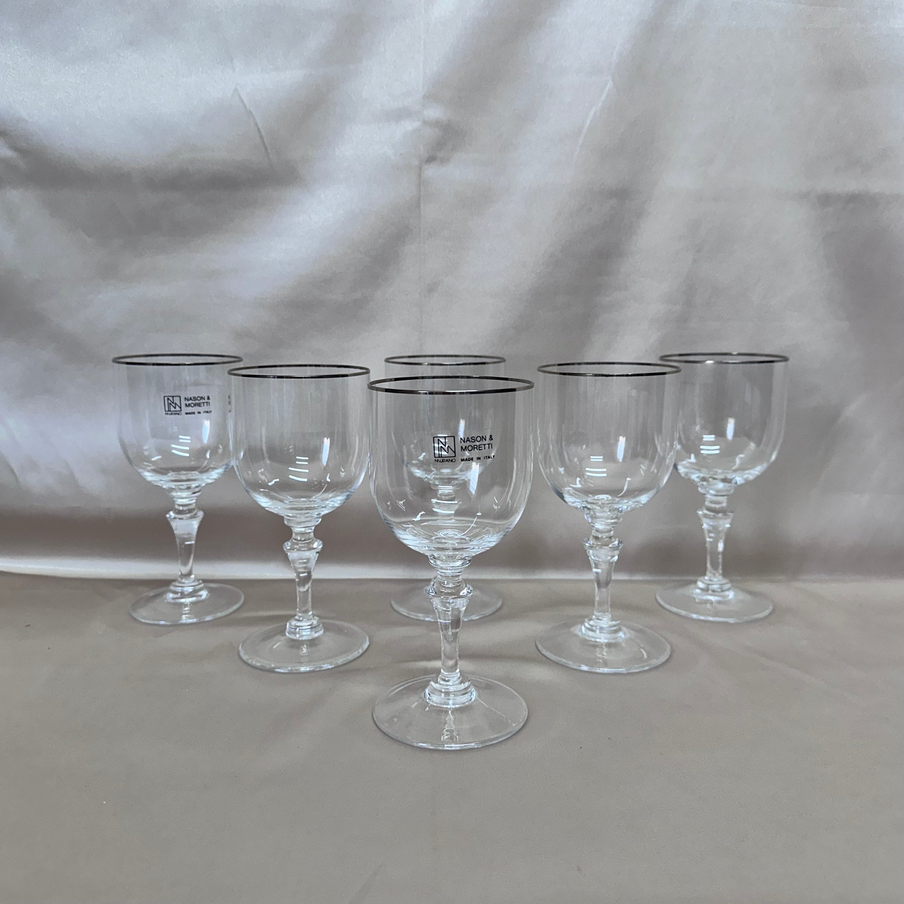 Nason & Moretti Murano Water Glass Clear Set of 6