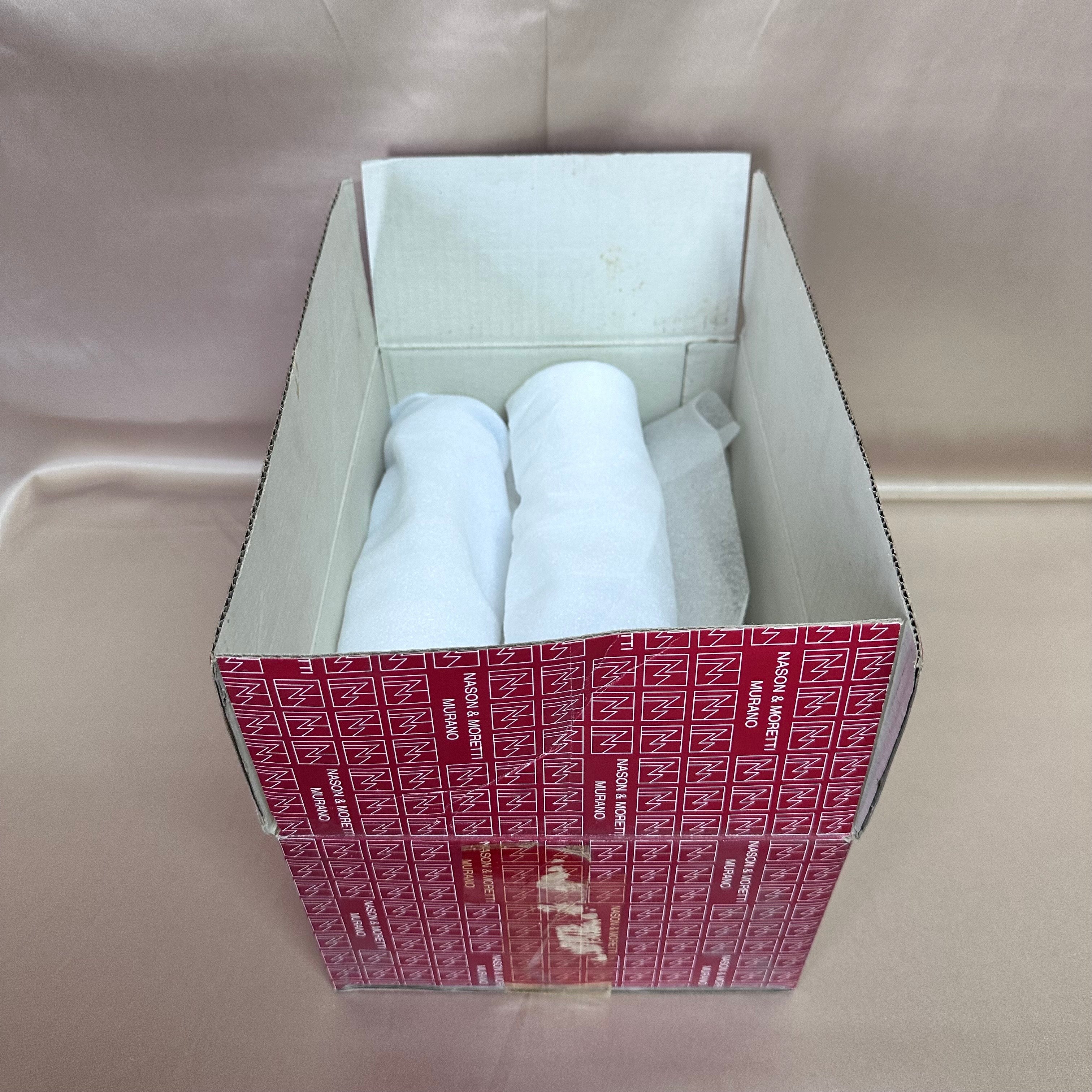 Nason & Moretti Murano Champagne Flutes Glass Blue Green Red Set of 7