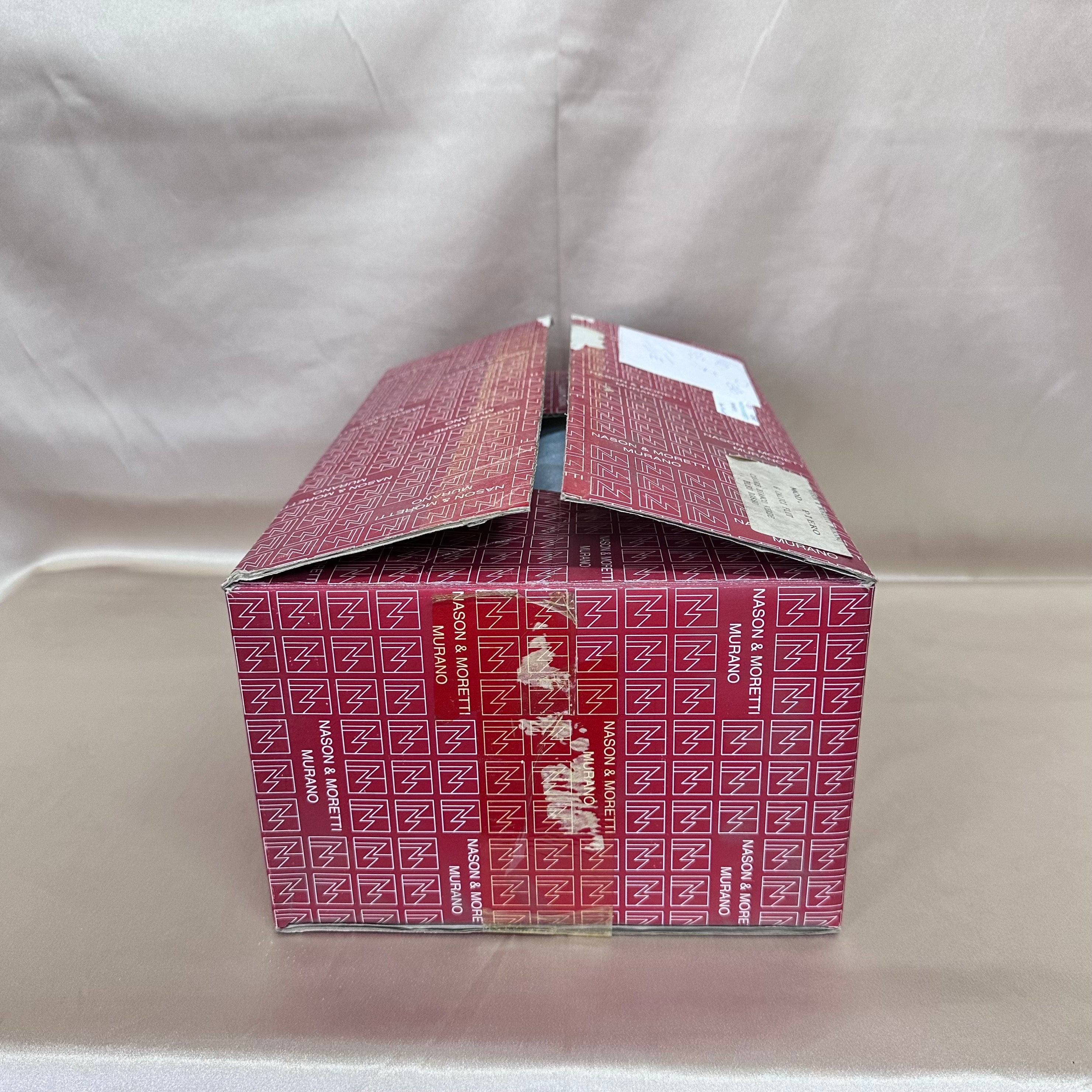 Nason & Moretti Murano Champagne Flutes Glass Blue Green Red Set of 7