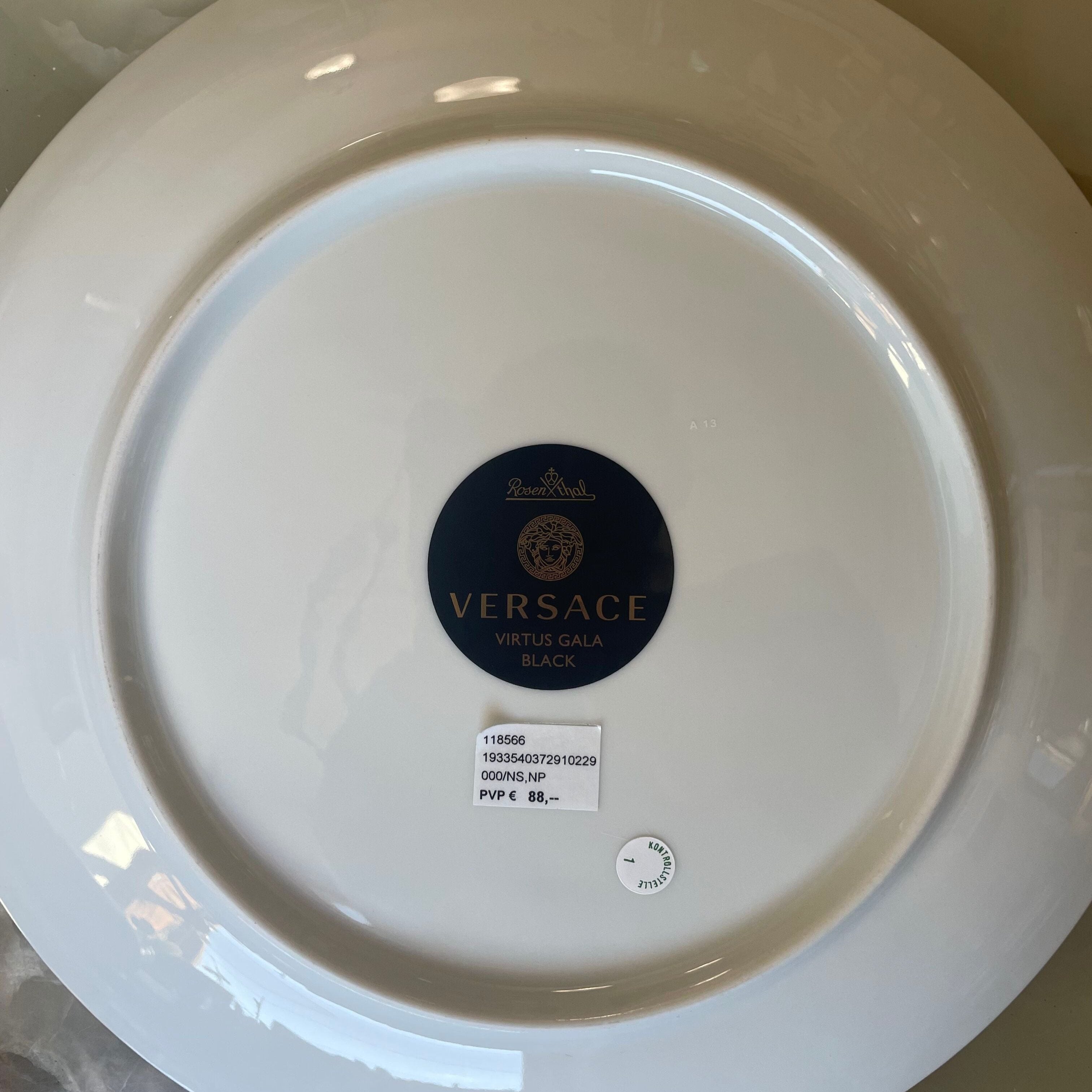 Versace by Rosenthal Virtus Gala Black Dinner Plate 10229