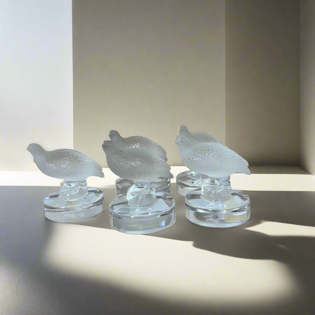 Lalique Crystal Place Card Setting Set of 5
