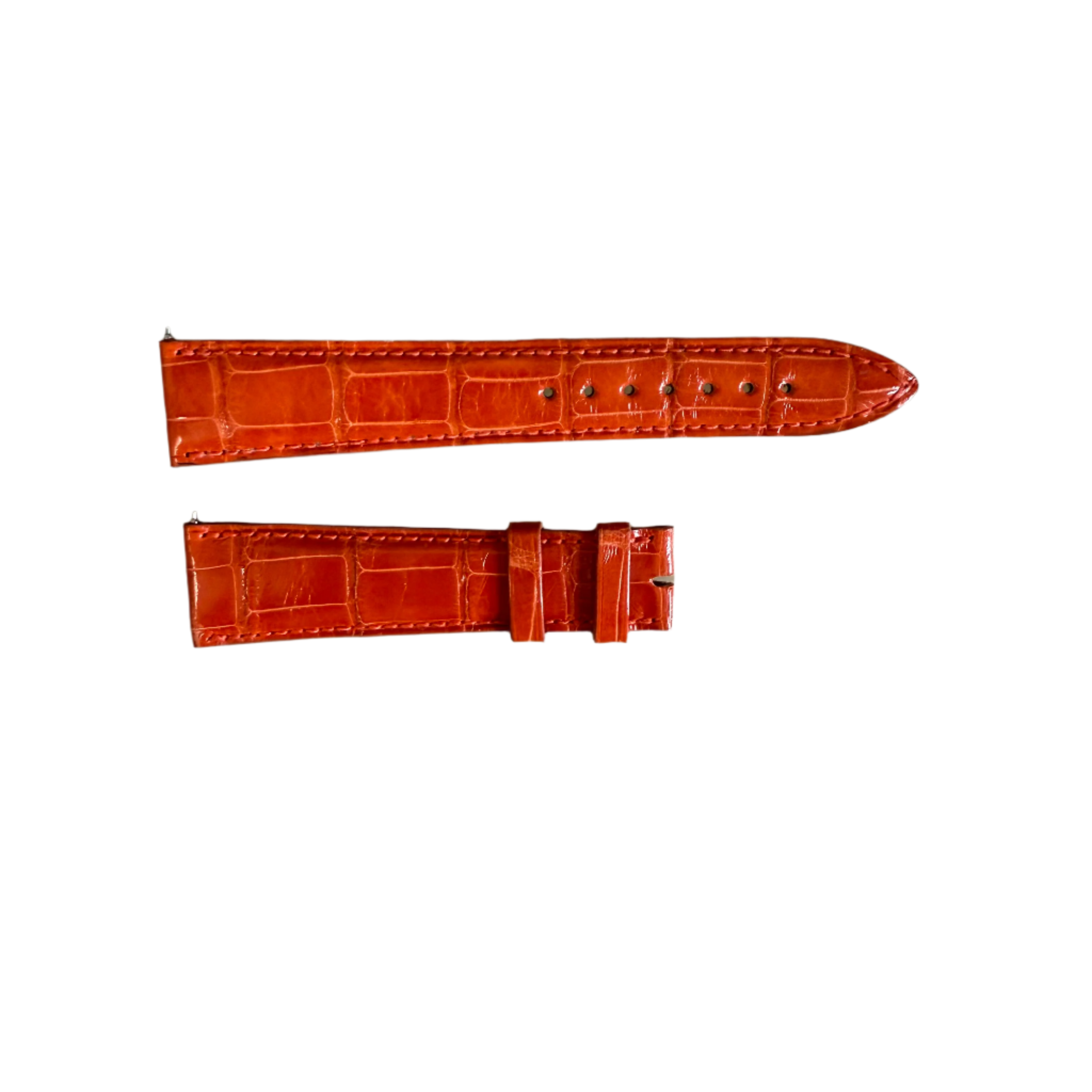 Authentic Franck Muller Orange Crocodile Watch Strap Band 19mm FRK0600247