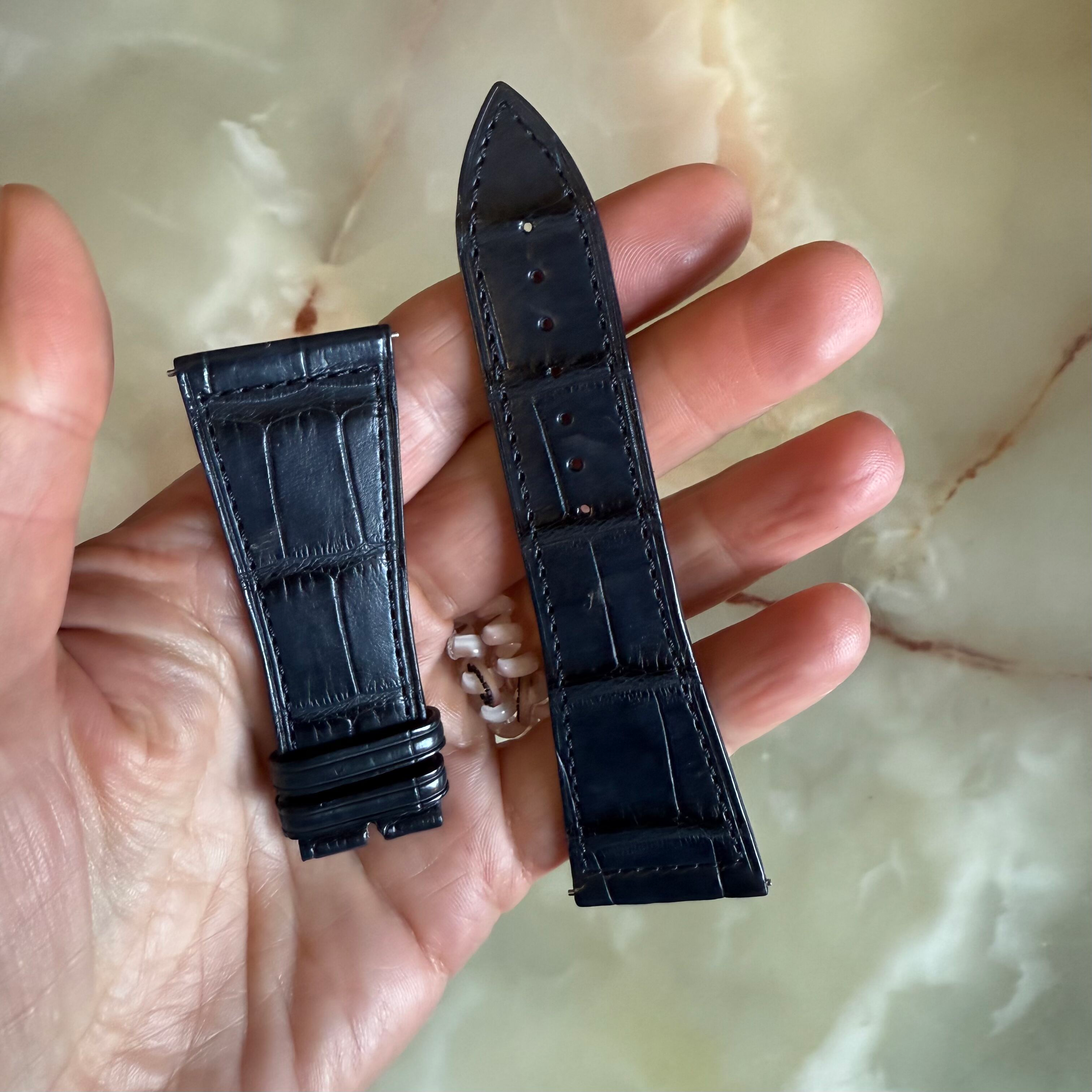 Authentic Franck Muller Blue Crocodile Watch Strap Band 26mm