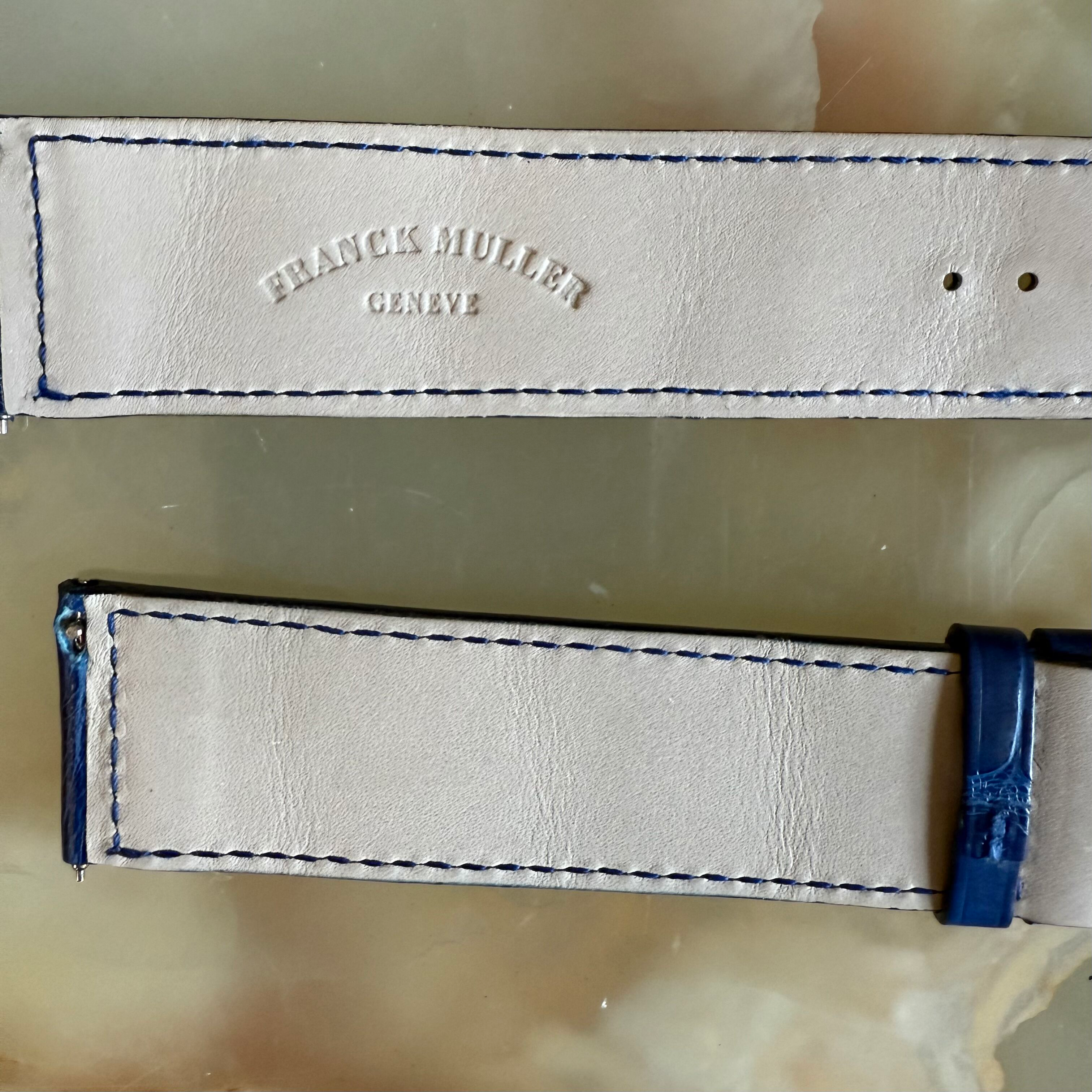 Authentic Franck Muller Blue Crocodile Watch Strap Band 24mm FRK0600164
