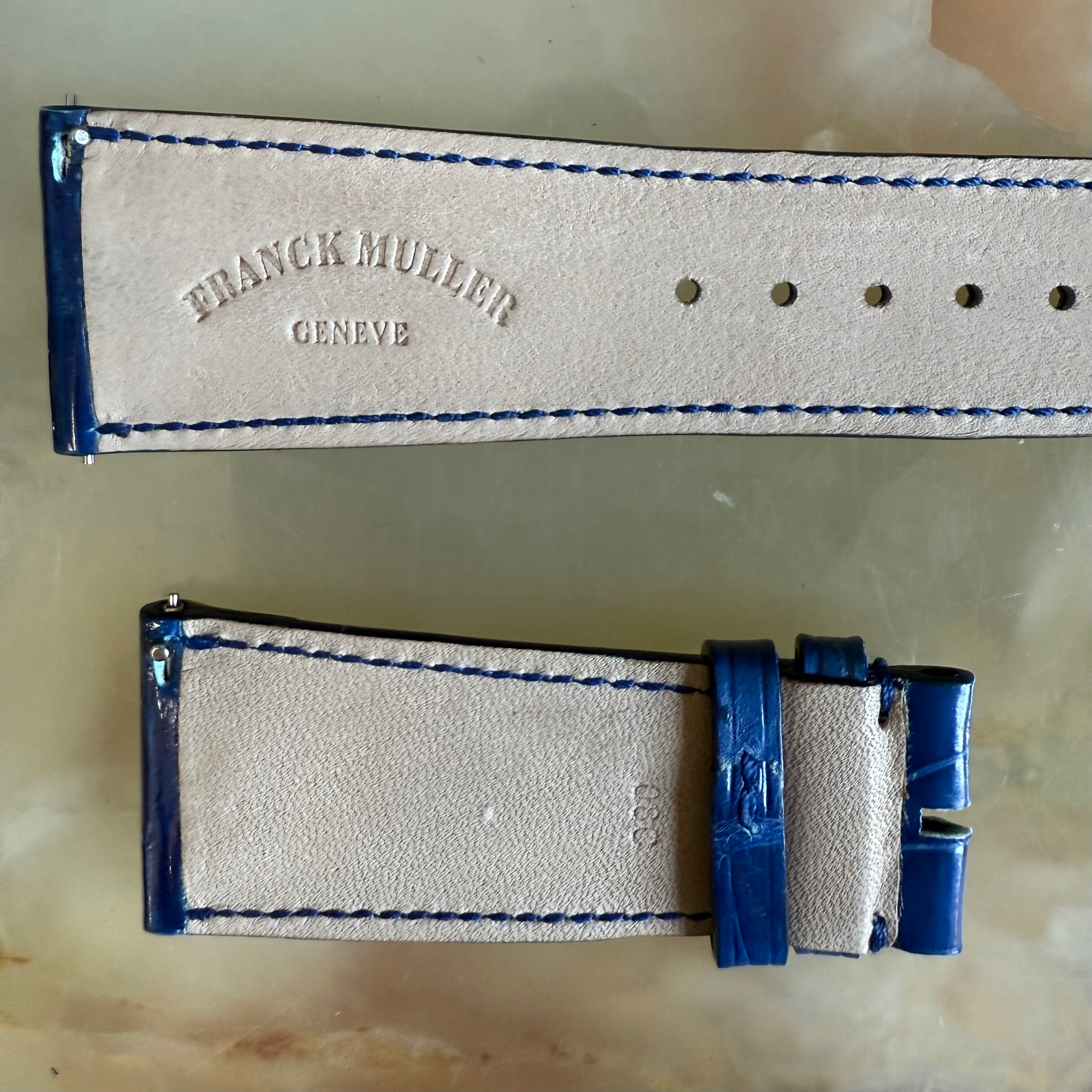Authentic Franck Muller Blue Crocodile Watch Strap Band 27mm FRK0600017