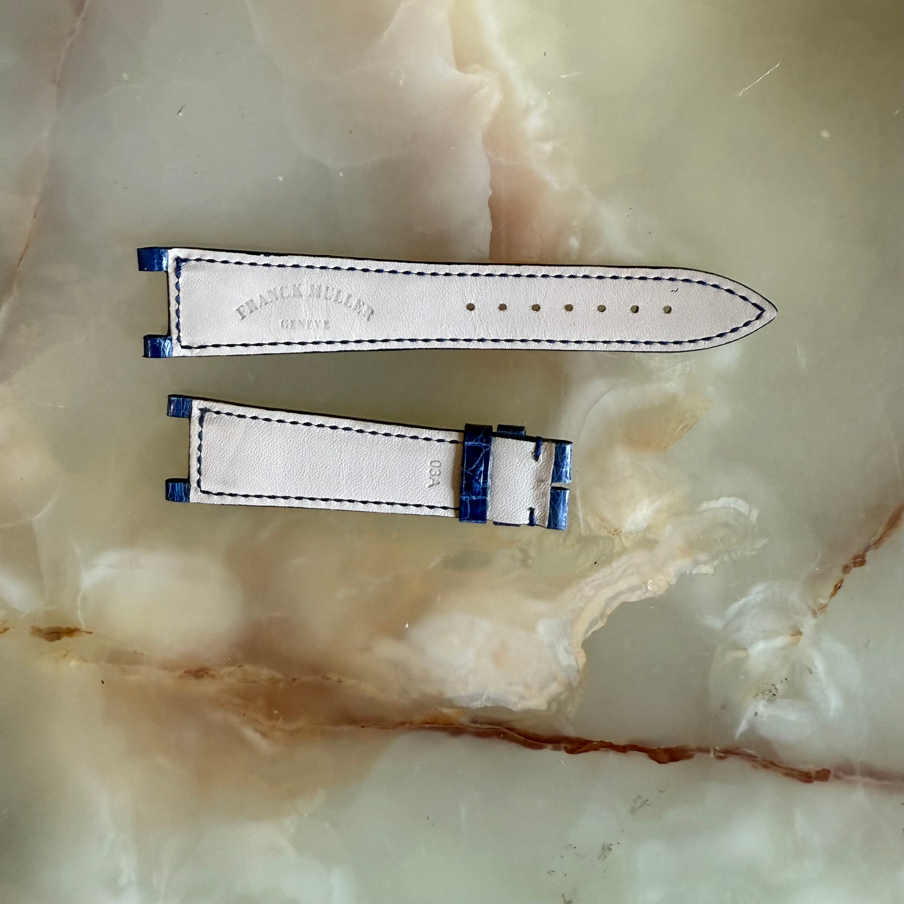 Authentic Franck Muller Blue Crocodile Watch Strap Band 21mm FRK0600341