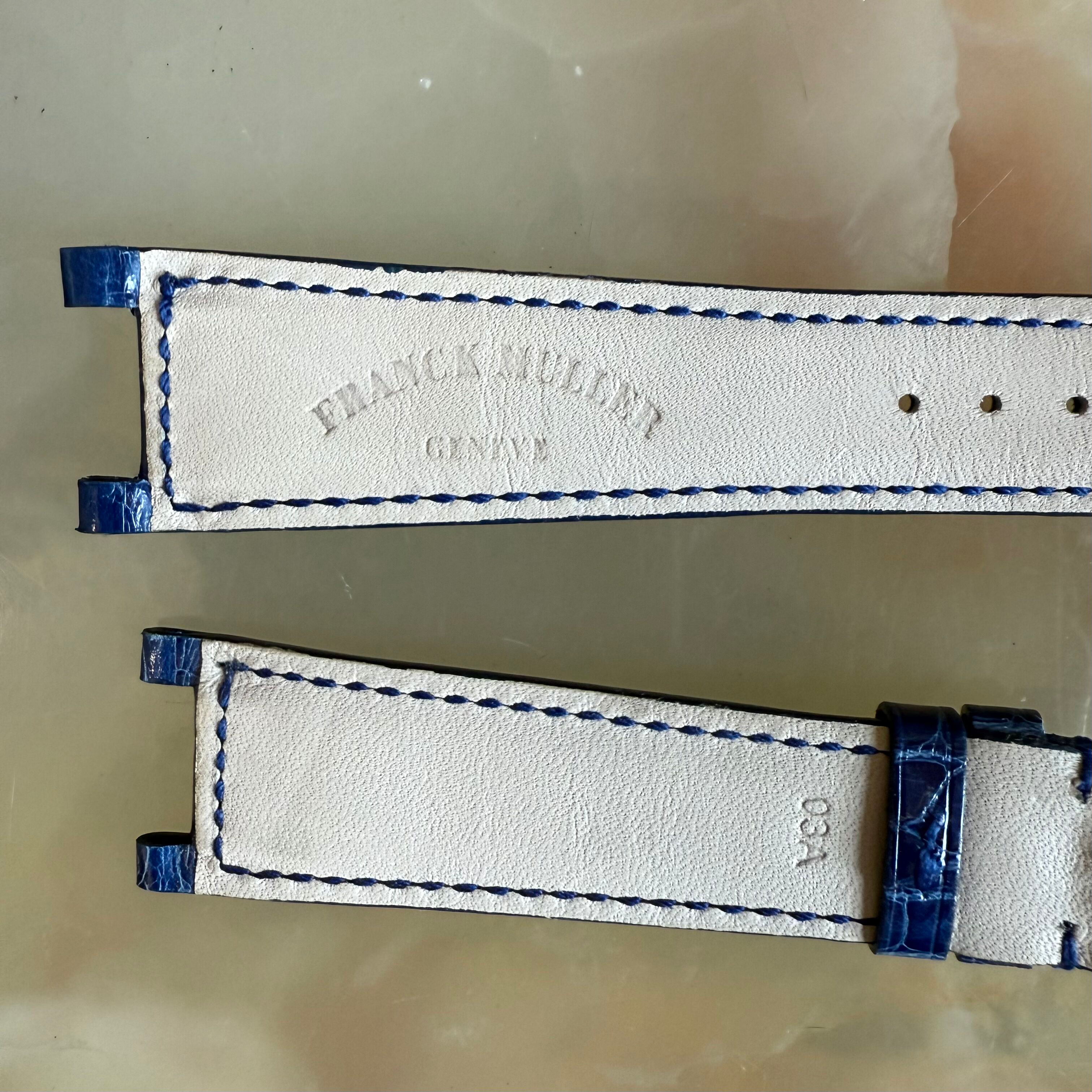 Authentic Franck Muller Blue Crocodile Watch Strap Band 21mm FRK0600341