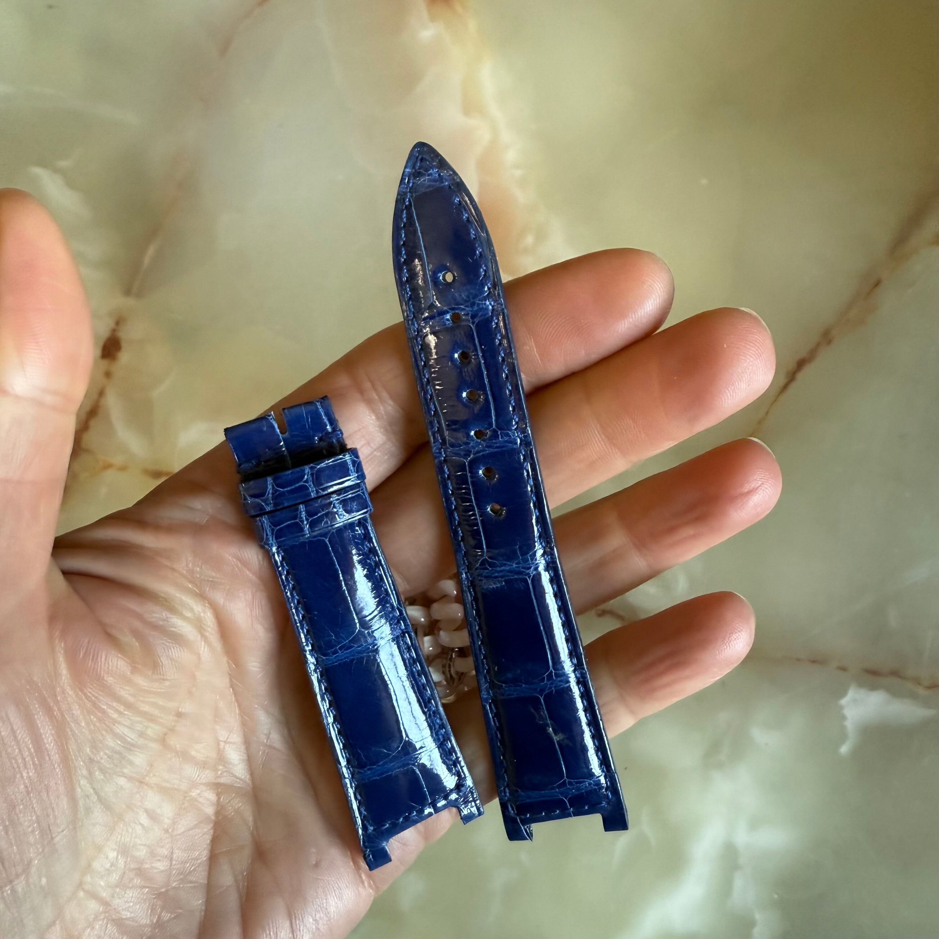 Authentic Franck Muller Blue Crocodile Watch Strap Band 21mm FRK0600341
