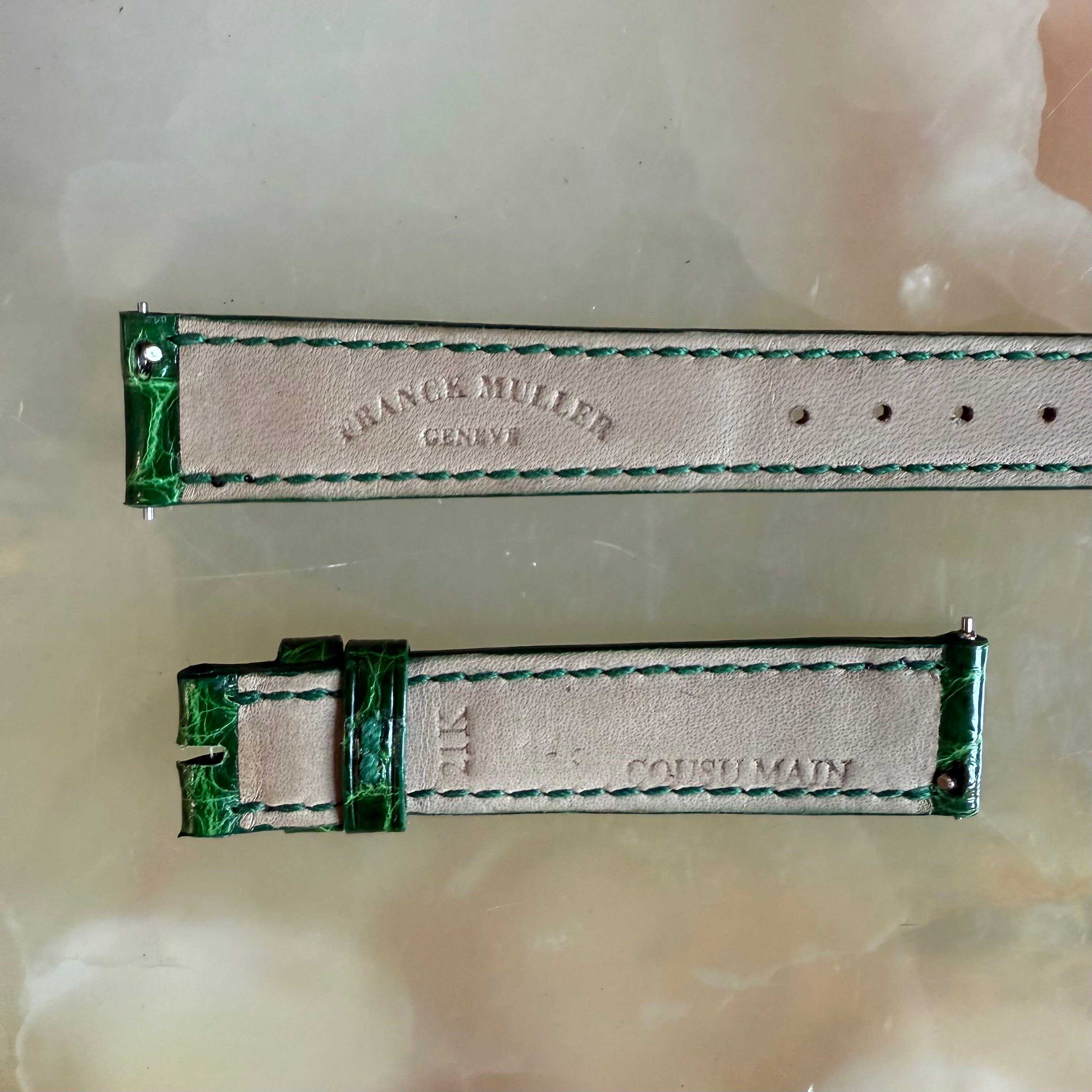 Authentic Franck Muller Green Crocodile Watch Strap Band 14mm
