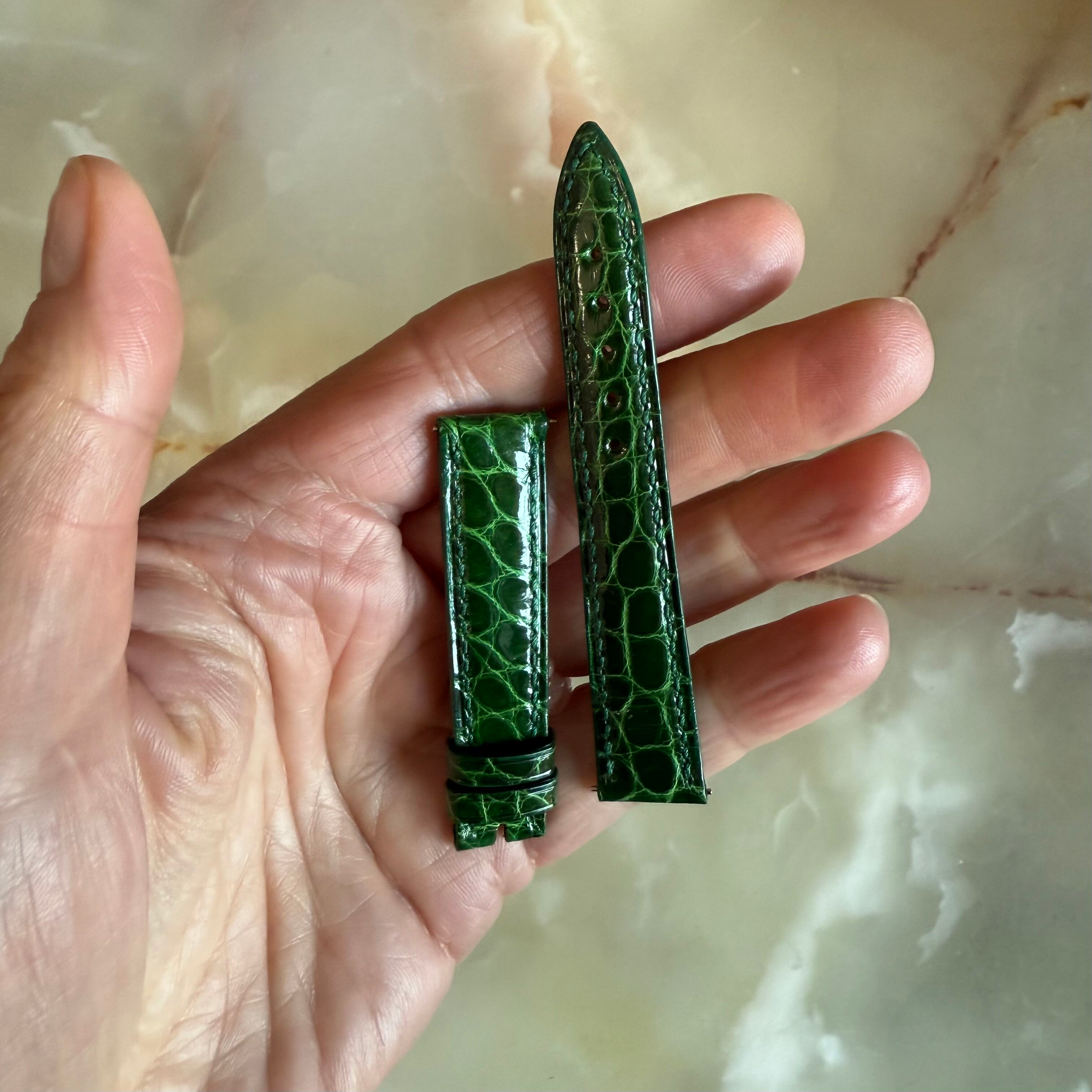 Authentic Franck Muller Green Crocodile Watch Strap Band 14mm