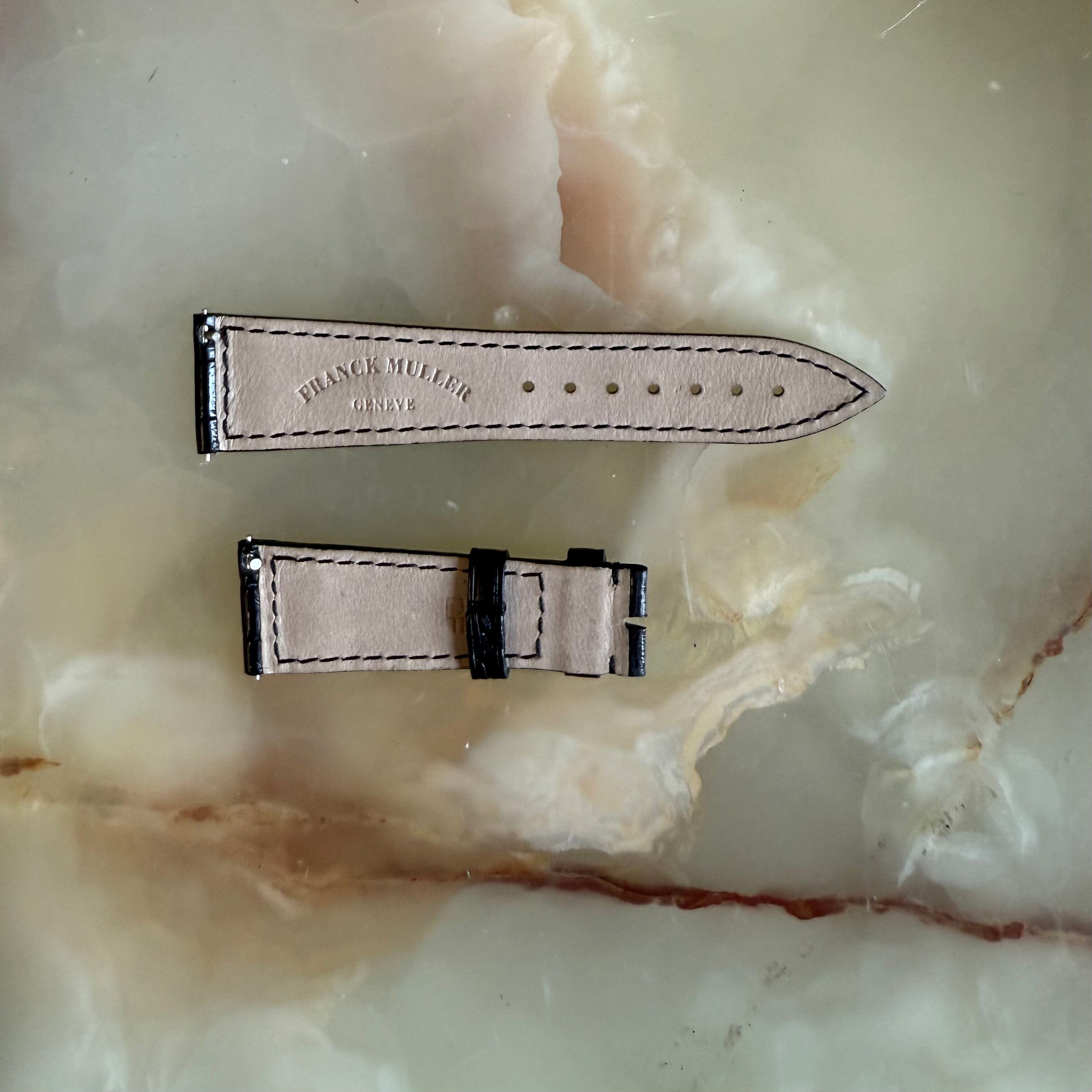 Authentic Franck Muller Black Crocodile Watch Strap Band 20mm FRK0600200