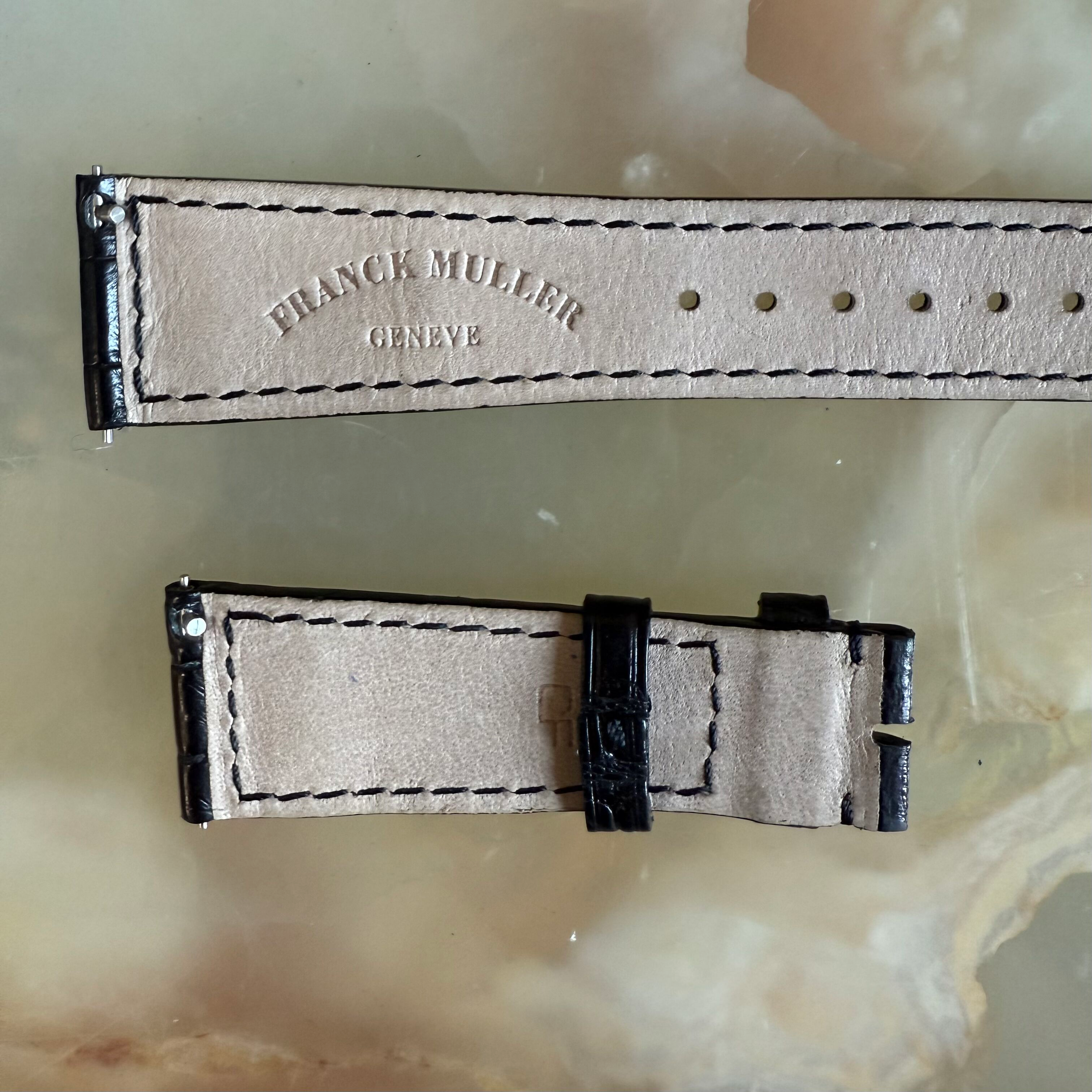 Authentic Franck Muller Black Crocodile Watch Strap Band 20mm FRK0600200