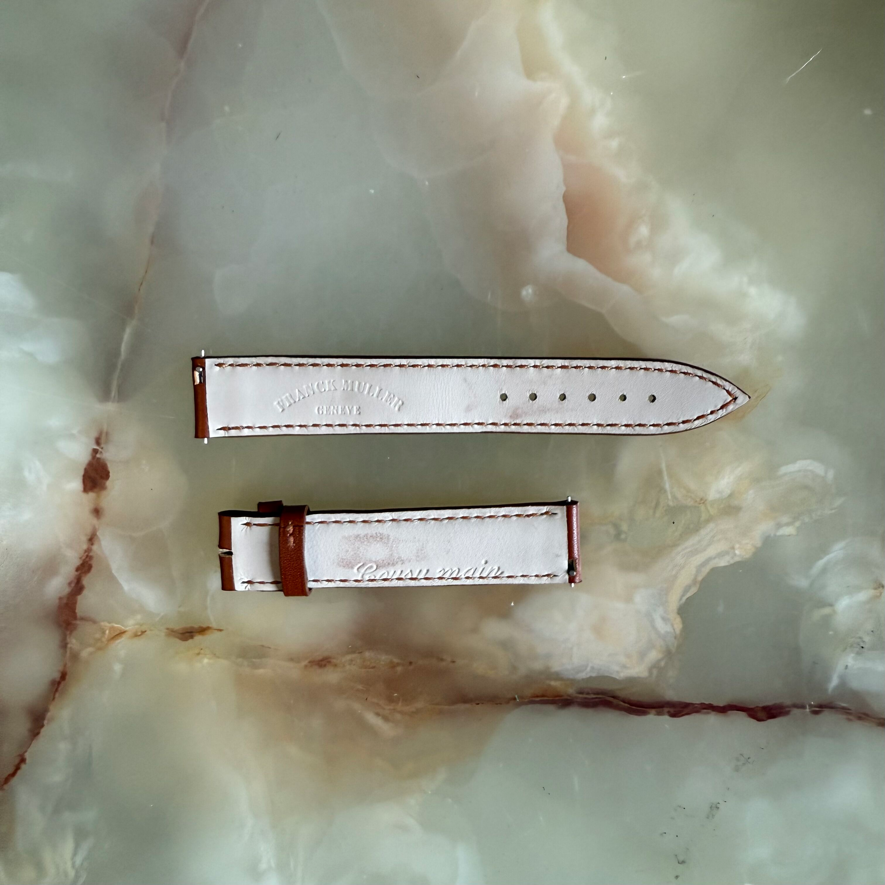 Authentic Franck Muller Brown Leather Watch Strap Band 17mm CB12R28