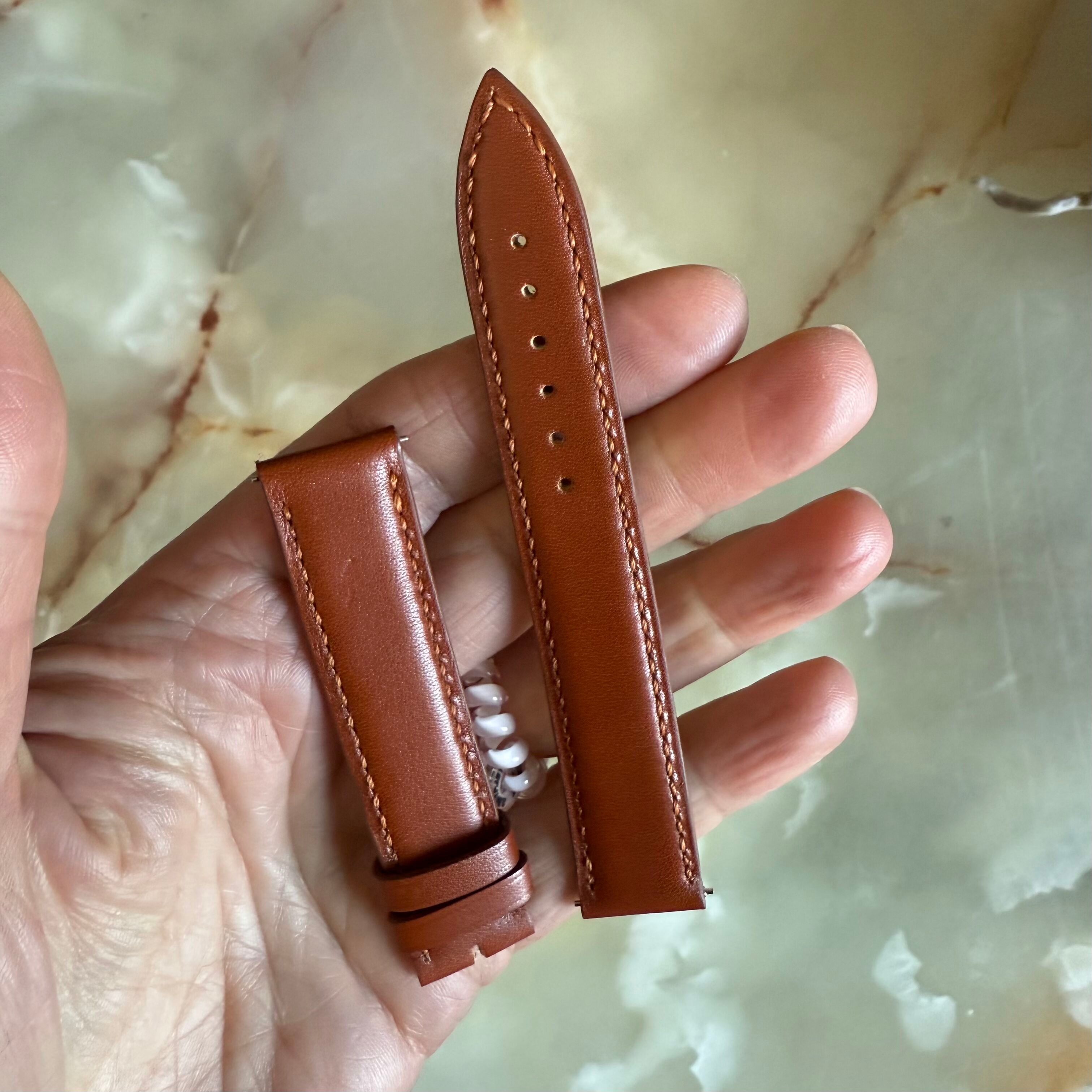 Authentic Franck Muller Brown Leather Watch Strap Band 17mm CB12R28