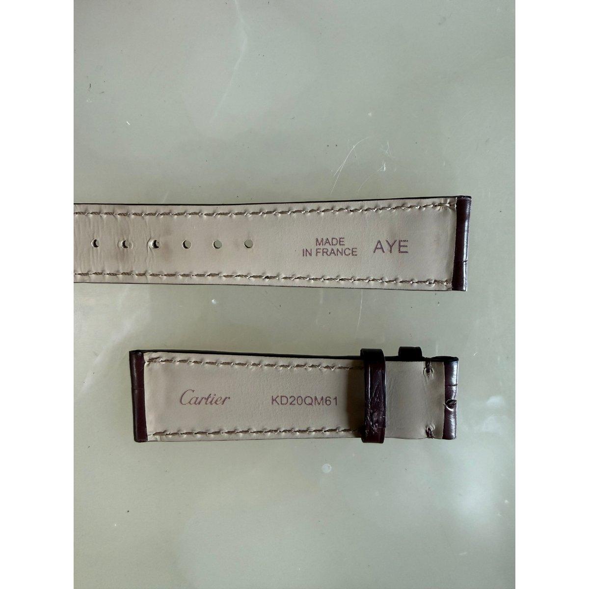 Authentic Cartier Brown Alligator Watch Strap Band 18.5mm KD20QM61