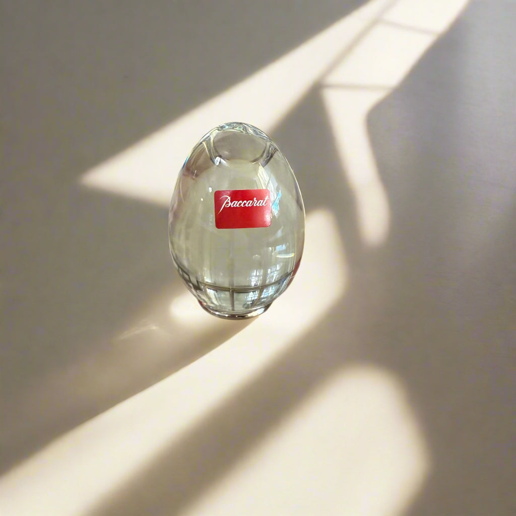 Baccarat Crystal Egg Clear with Stand Original Packaging
