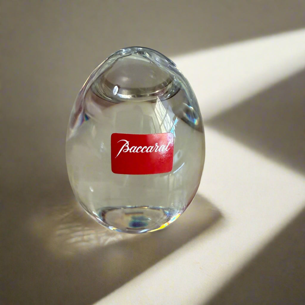 Baccarat Crystal Egg Clear with Stand Original Packaging