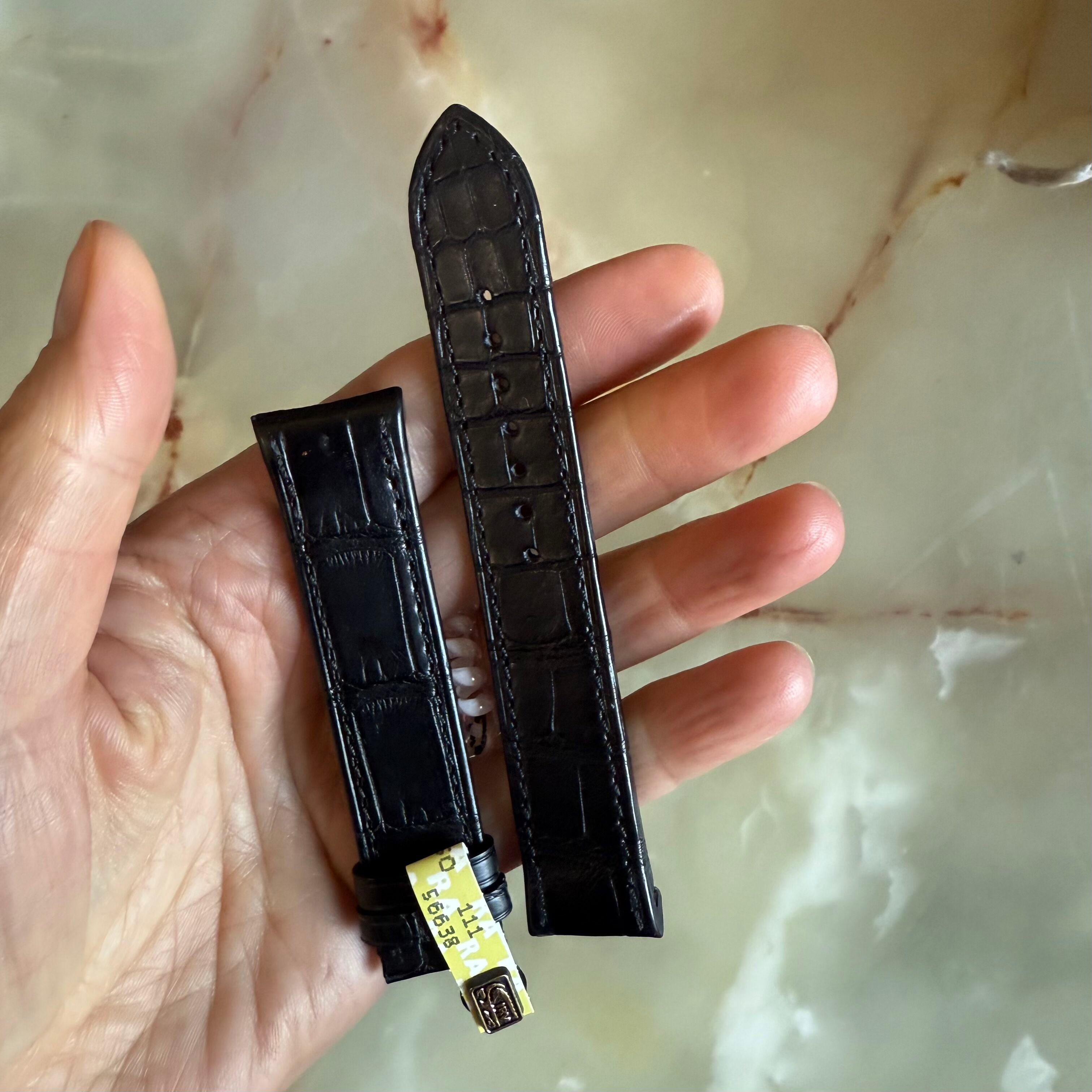 Authentic Glashutte Black Alligator Watch Strap Band 20mm GLA0600078