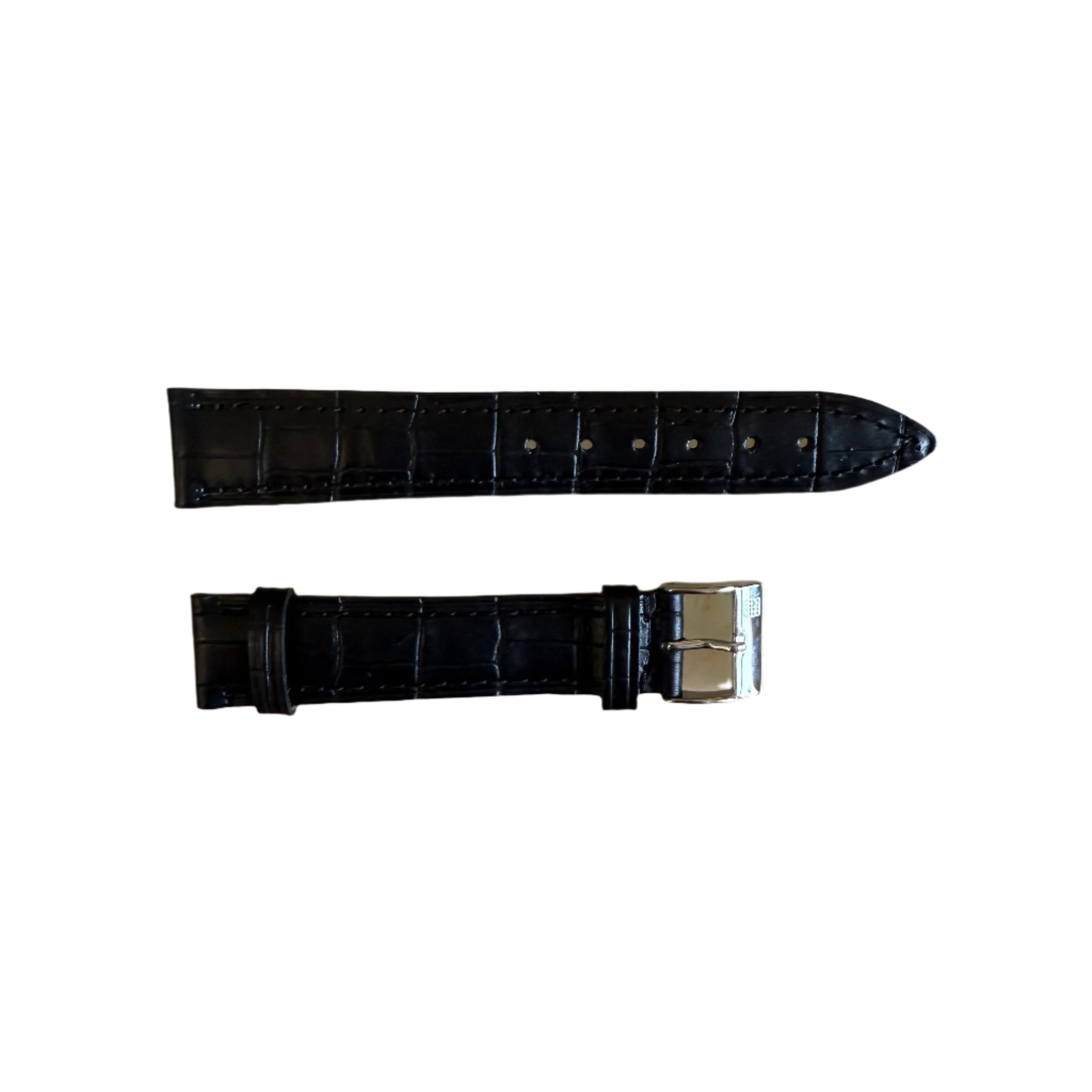 Authentic Frederique Constant Black Crocodile Watch Strap Band 18mm with Buckle