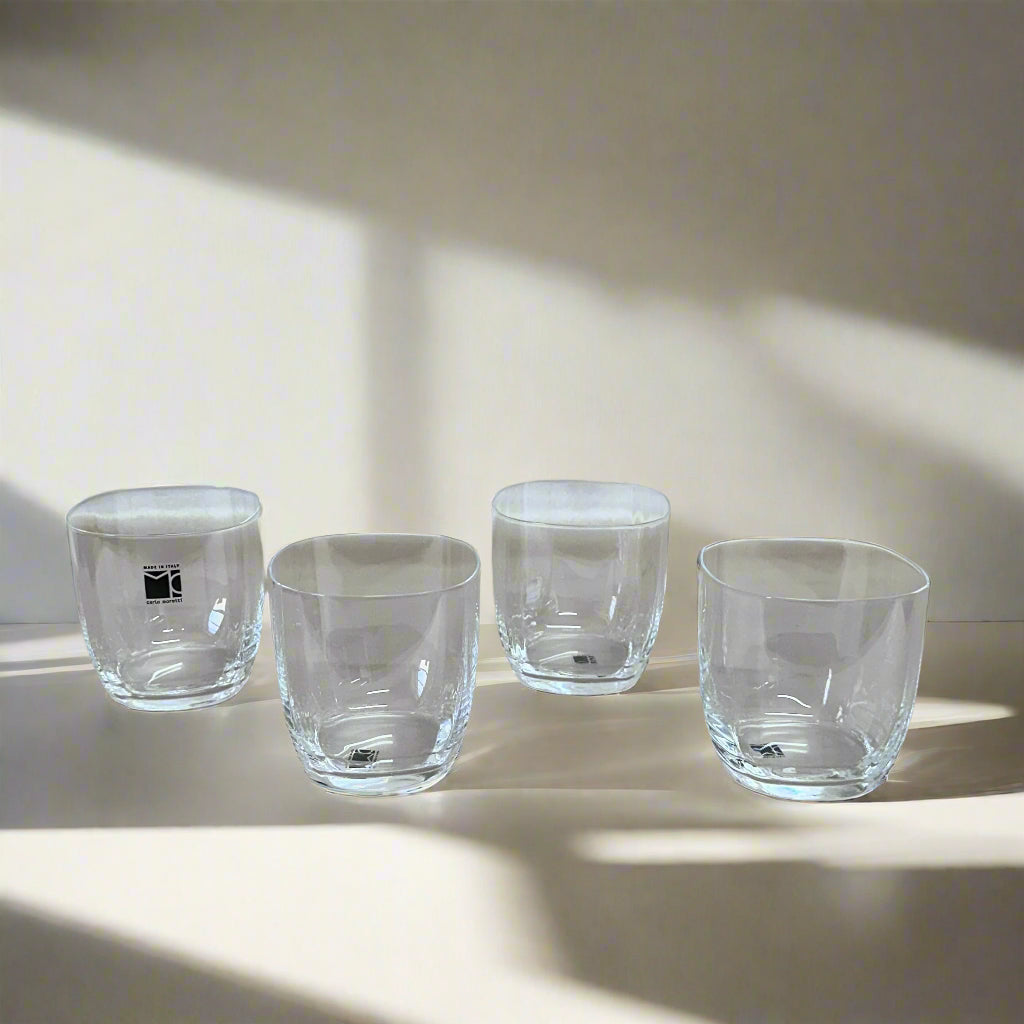 Carlo Moretti Murano Clear Tumbler Set of 4
