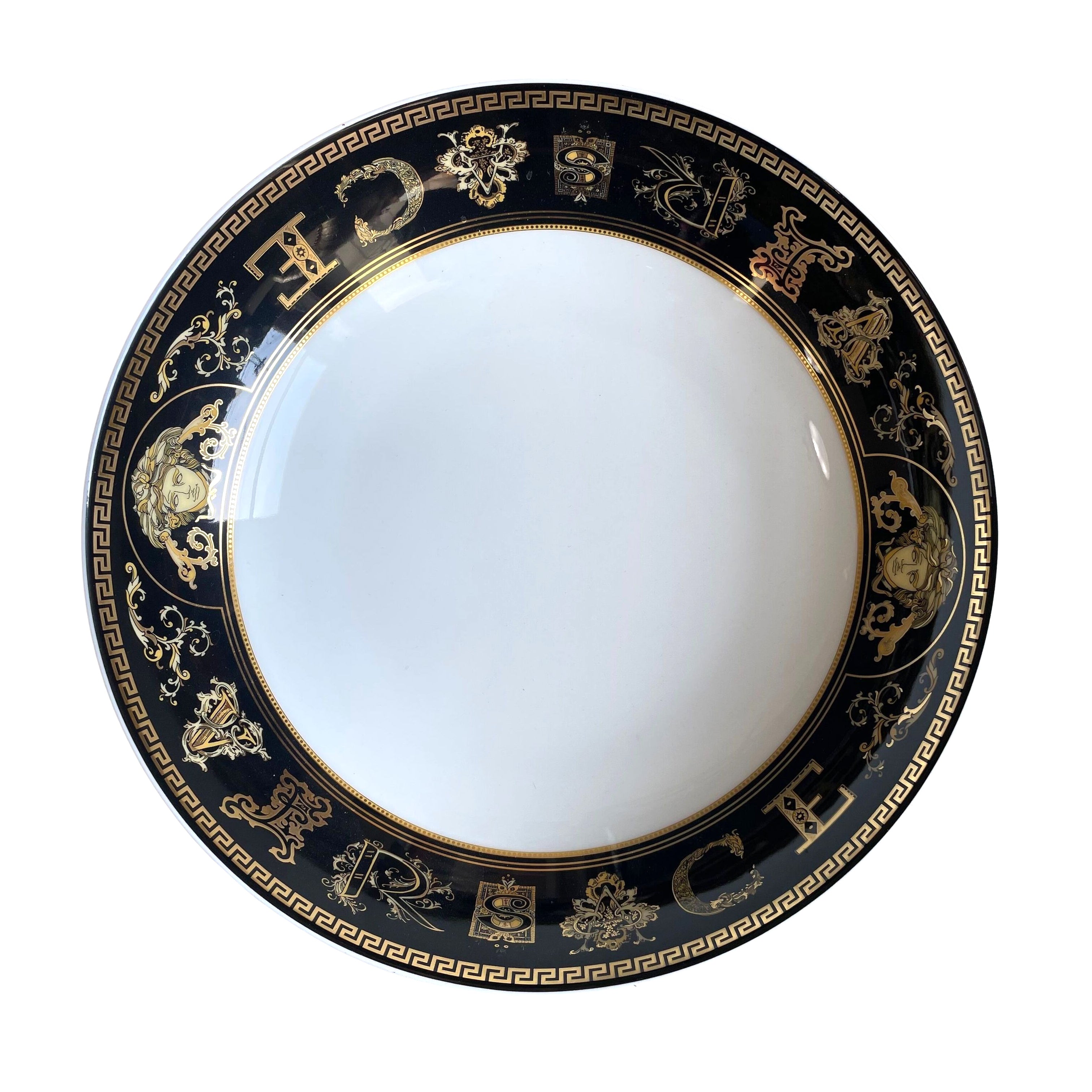 Versace by Rosenthal Virtus Gala Black Soup Plate 118568