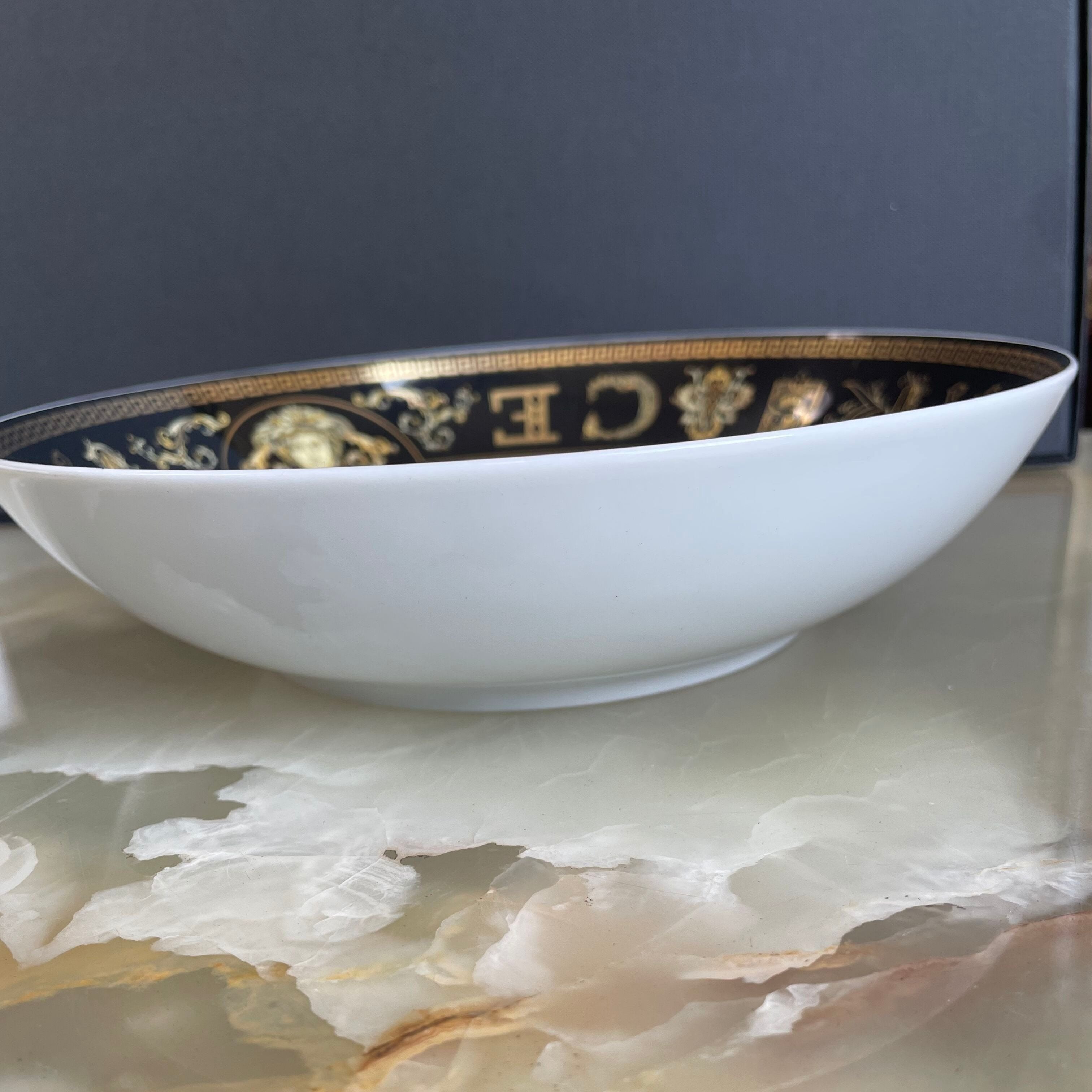 Versace by Rosenthal Virtus Gala Black Soup Plate 118568